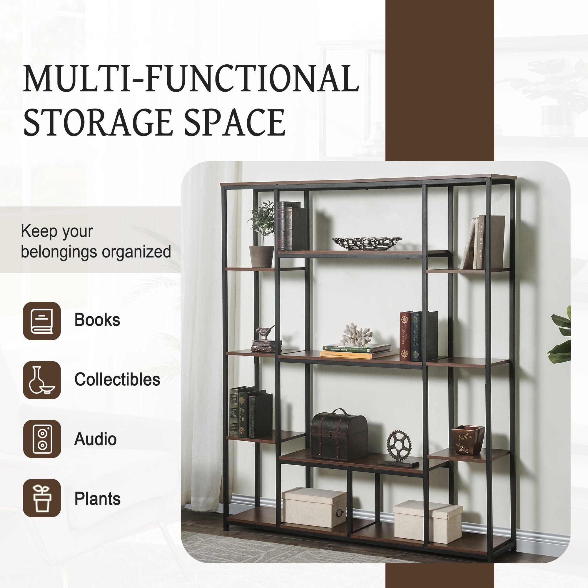 Open Individual Storage Rack (Brown)