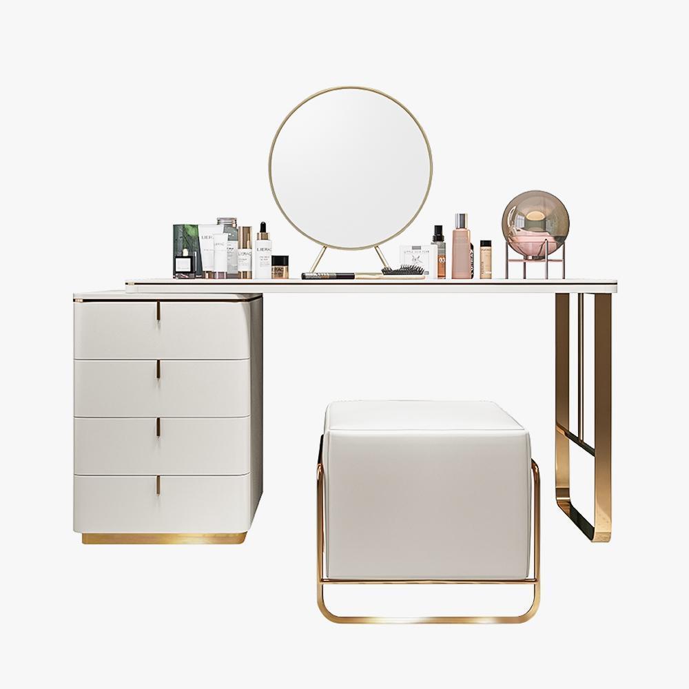 Dressing Table Set with 4 Drawer (White)
