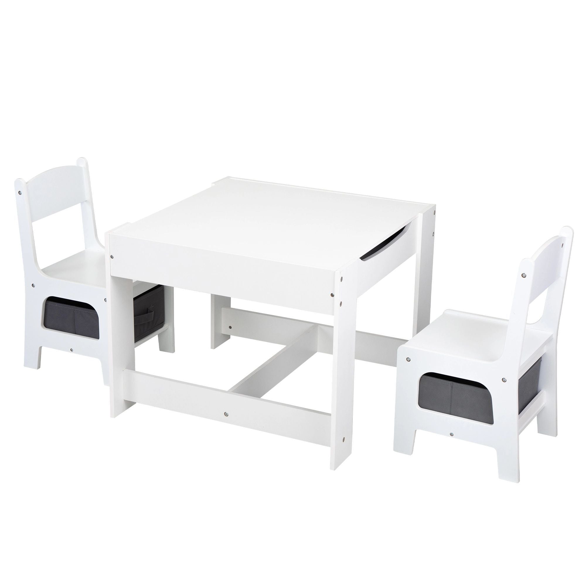 3-in-1 Kids Wood Table and 2 Chairs