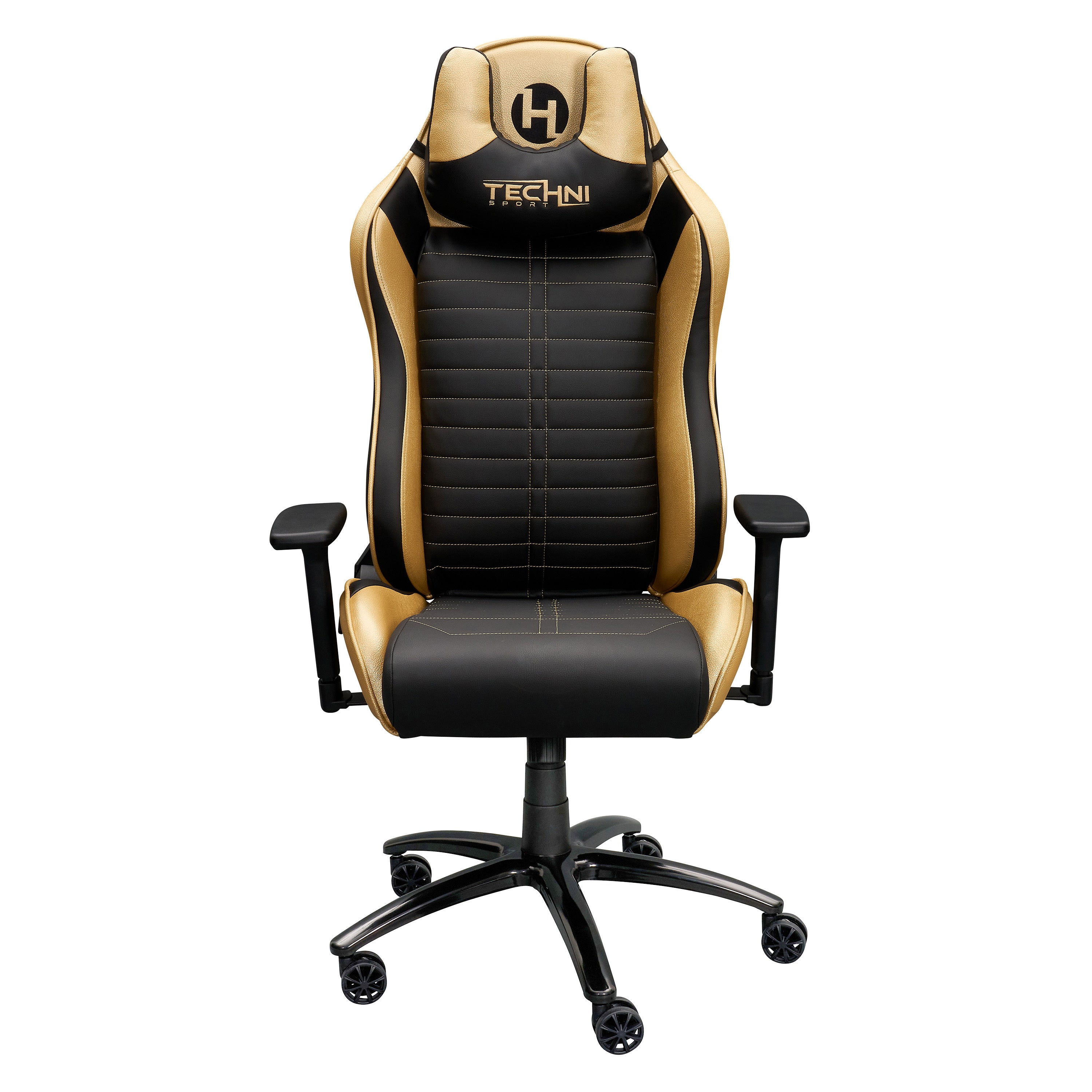 Techni Sport Ergonomic Racing Style Gaming Chair (Gold)