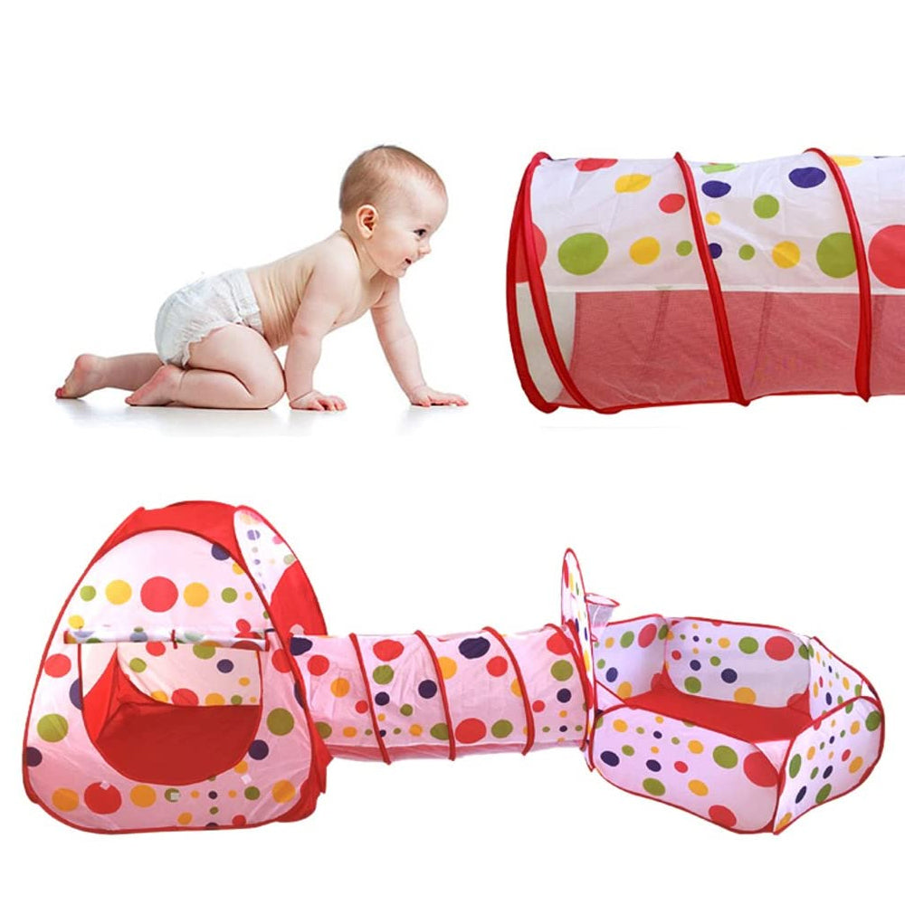 3-piece Play Tent Set and Kids Tent with Tunnel
