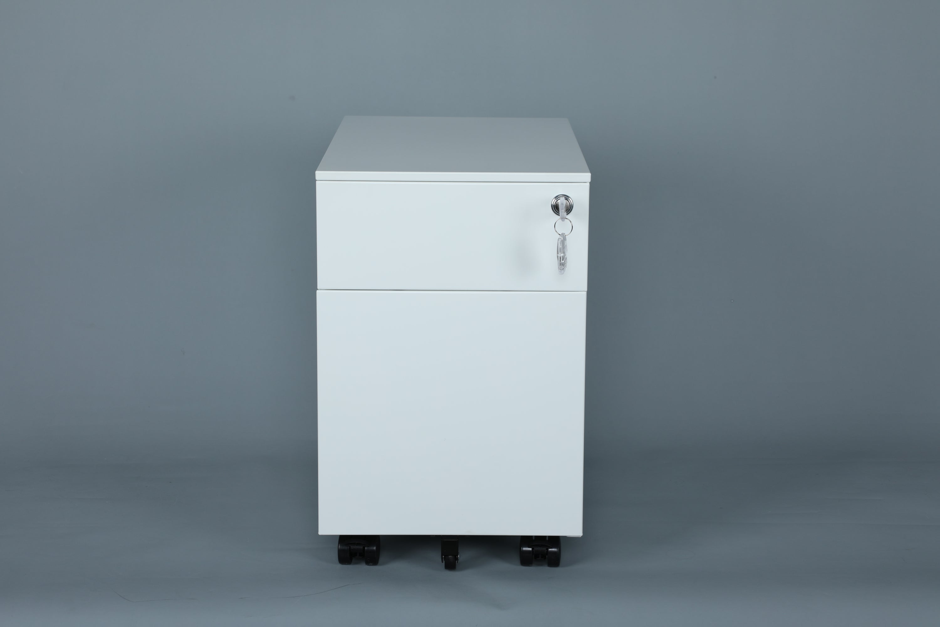 Metal Filing Cabinet with Lock (White)