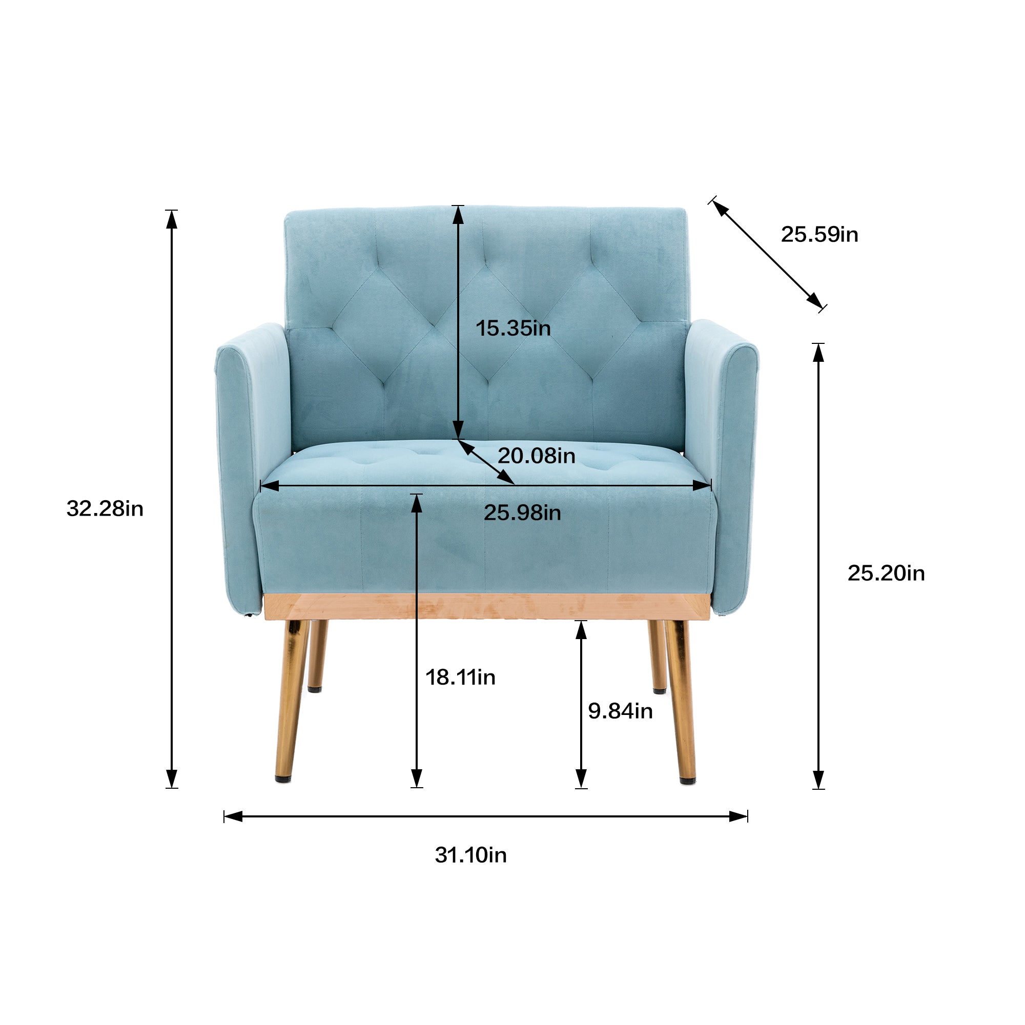 COOLMORE Accent Chair Leisure Single Sofa (Blue)