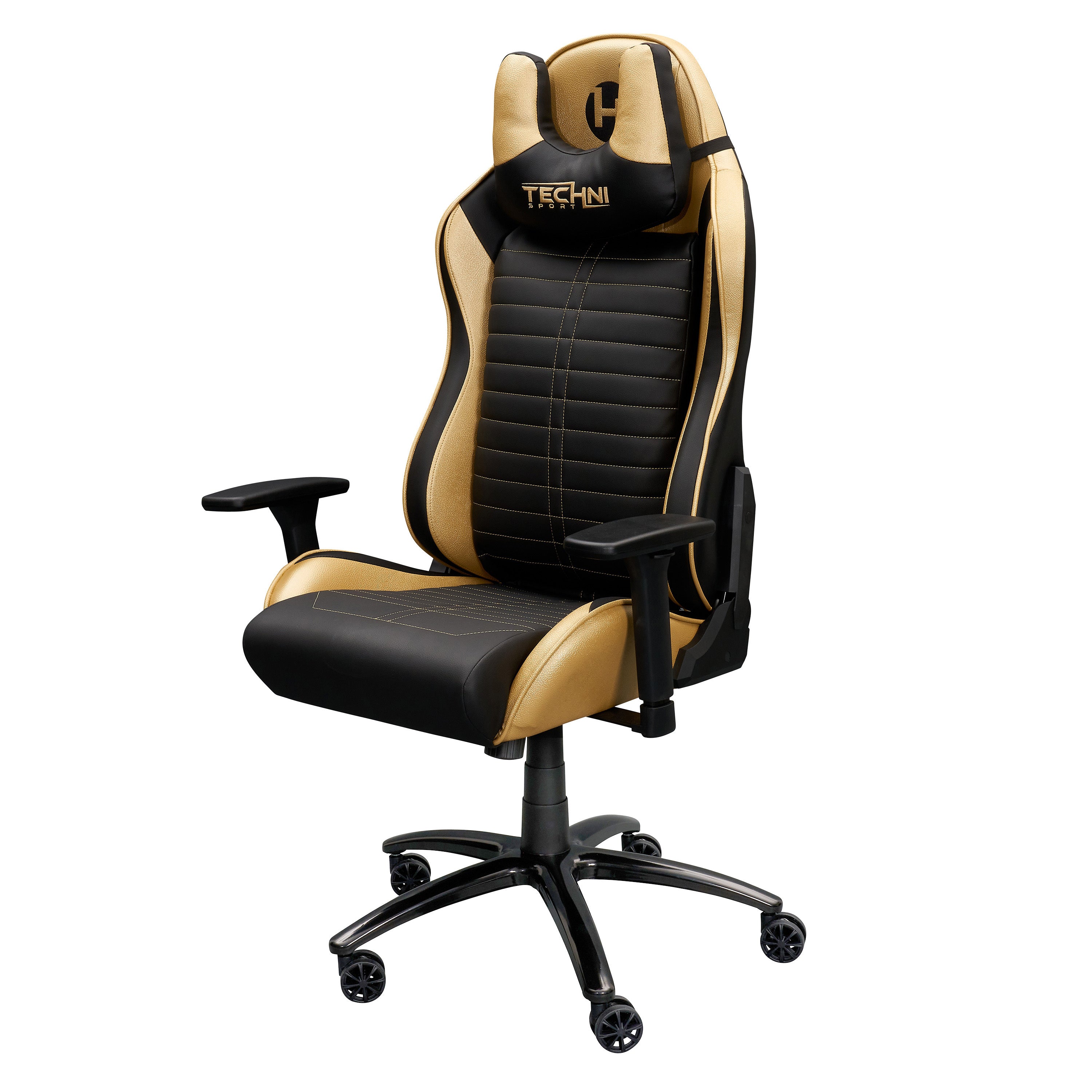 Techni Sport Ergonomic Racing Style Gaming Chair (Gold)