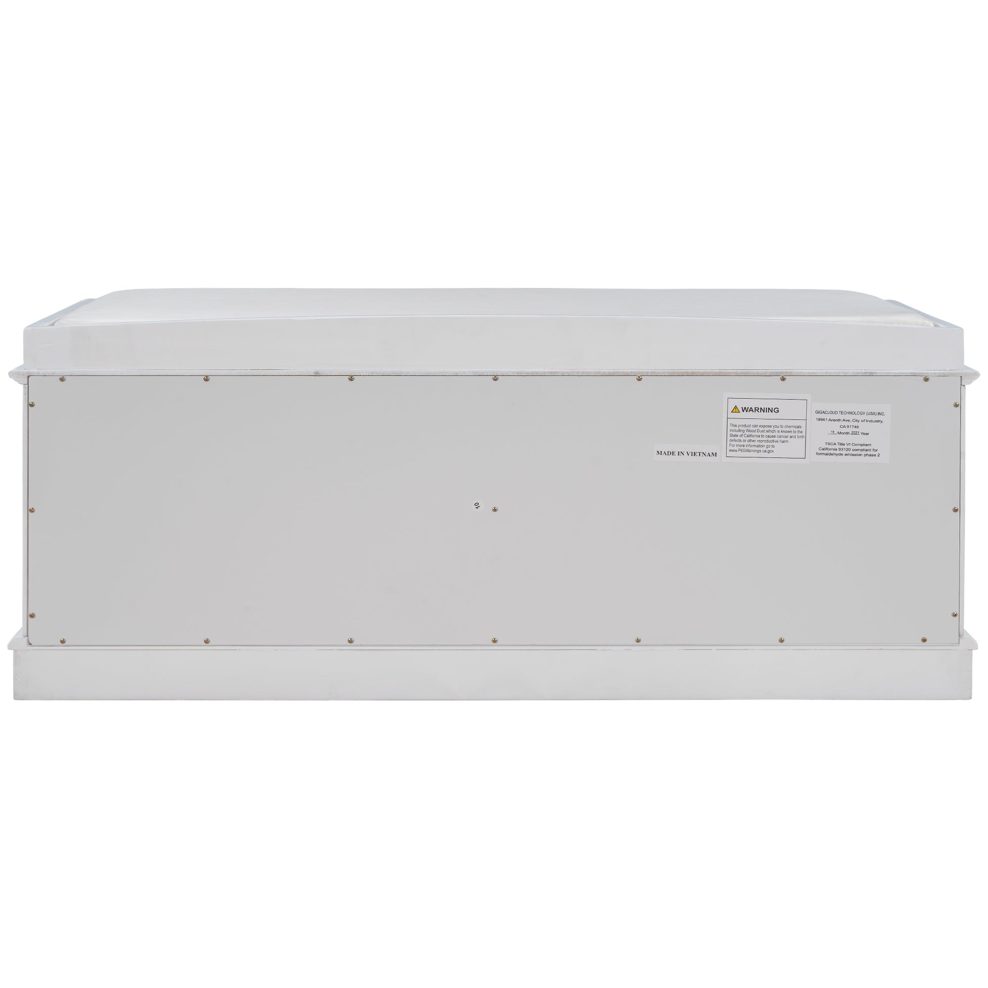 TREXM Storage Bench with Adjustable Shelves (White)