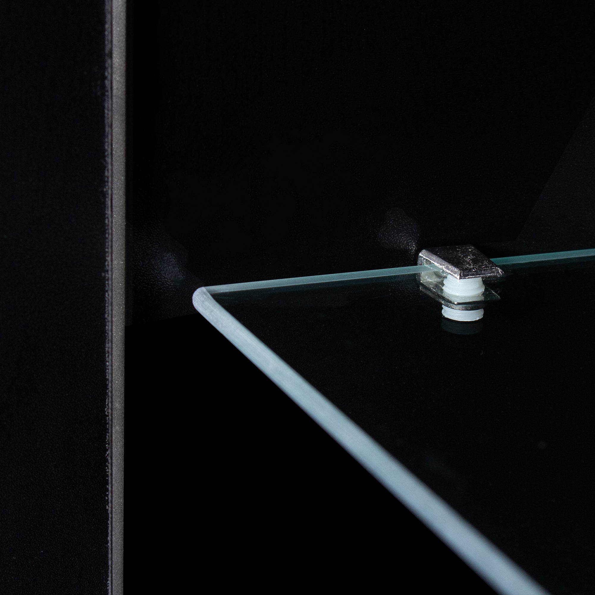 Sideboard with LED Light Shelf Drawer (Black)