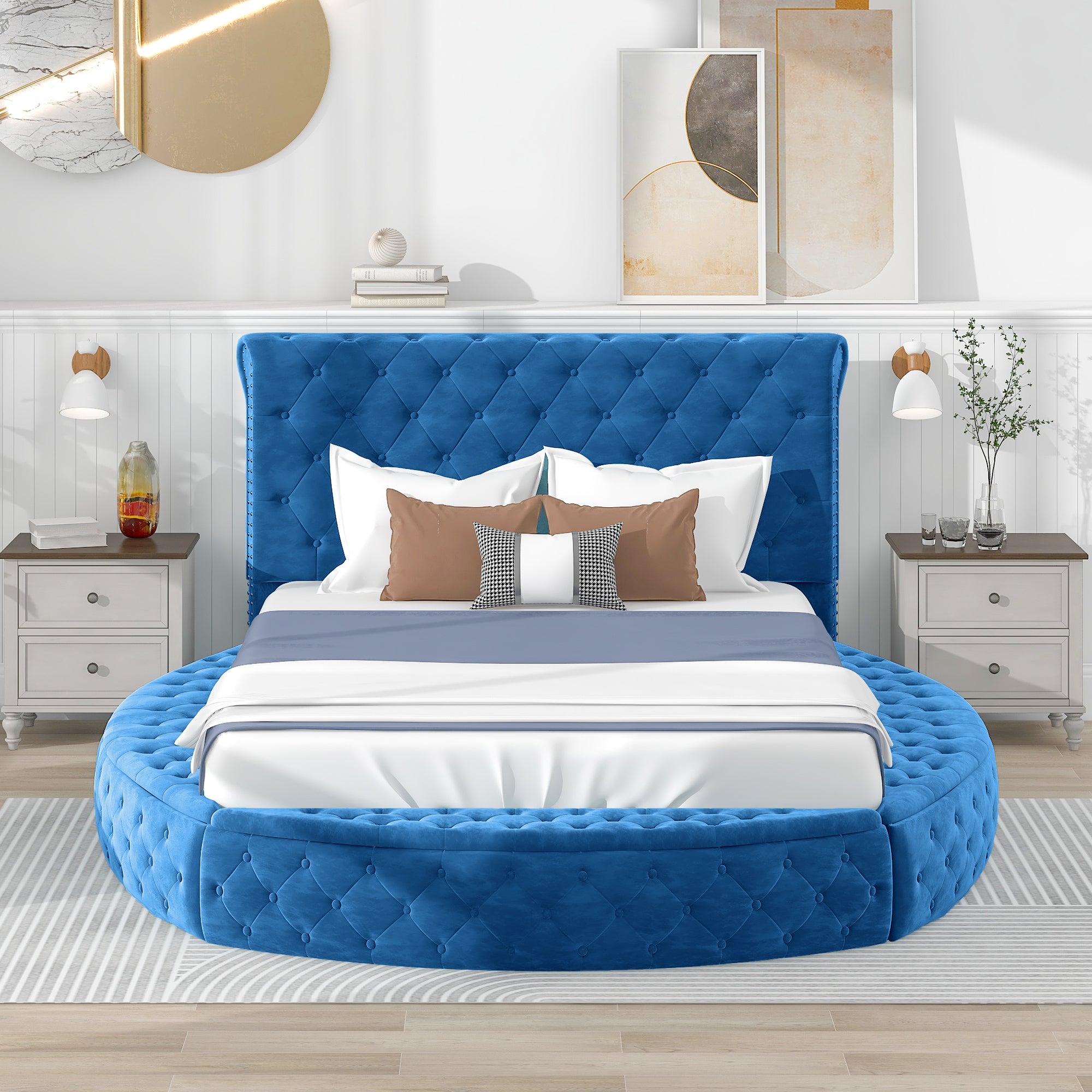 Queen Size Round Inner Bed (Blue)