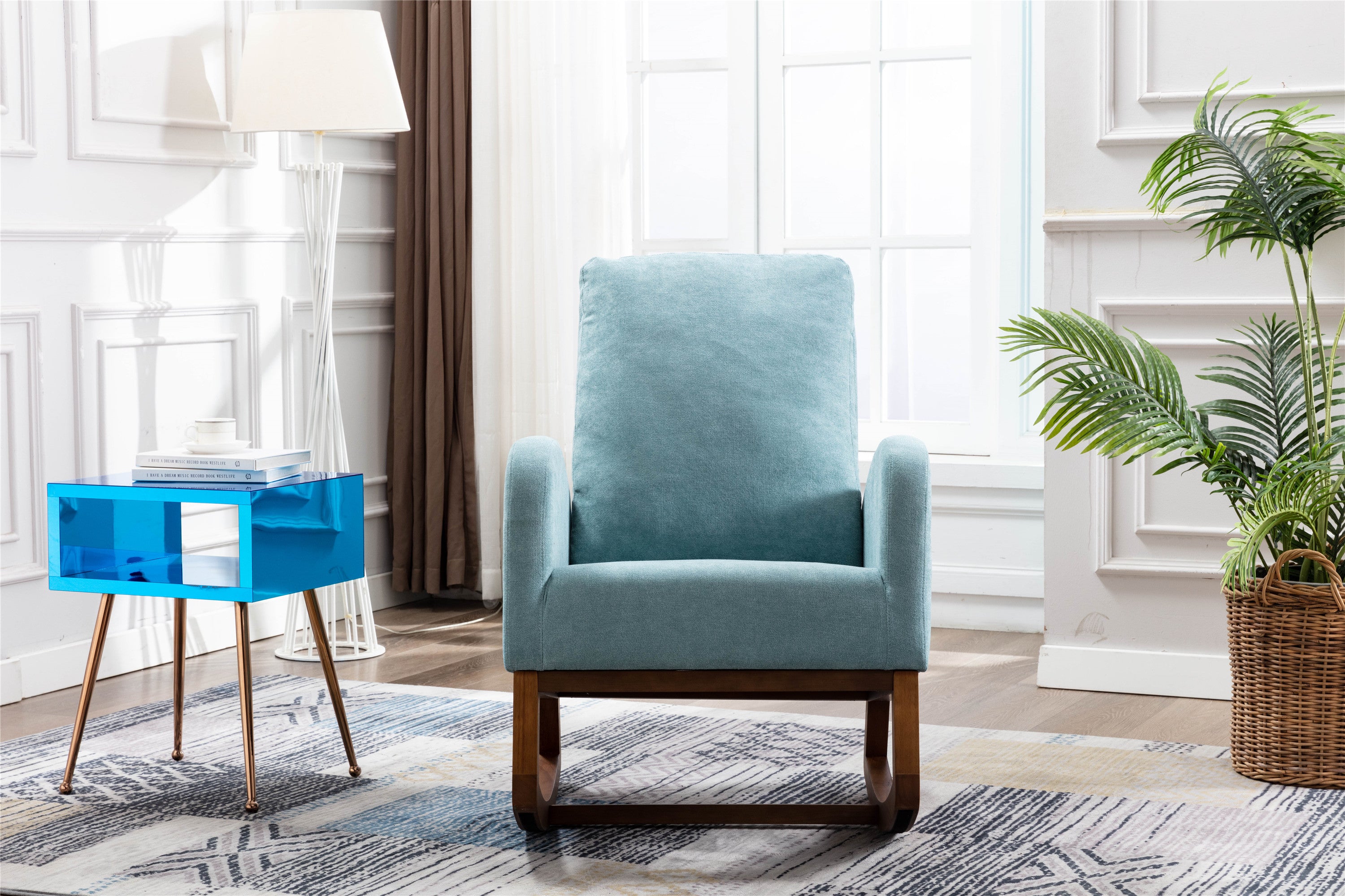 COOLMORE Comfort Rocking Chair (Light Blue)