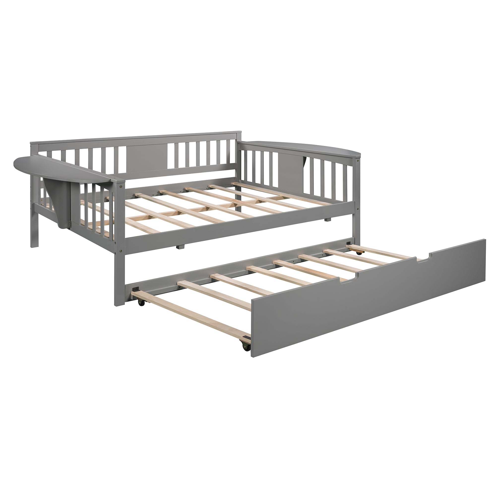 Full size Daybed with Twin size Trundle (Gray)