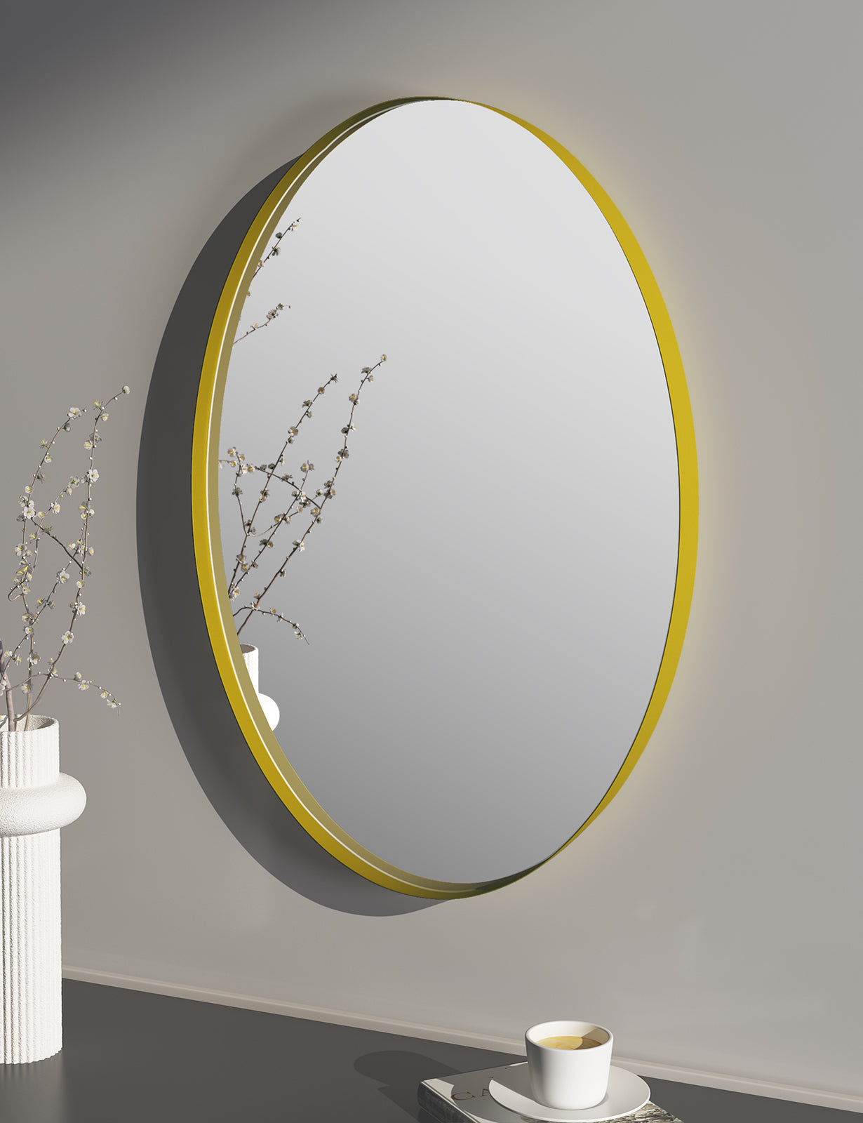 Metal Oval Wall Mirror