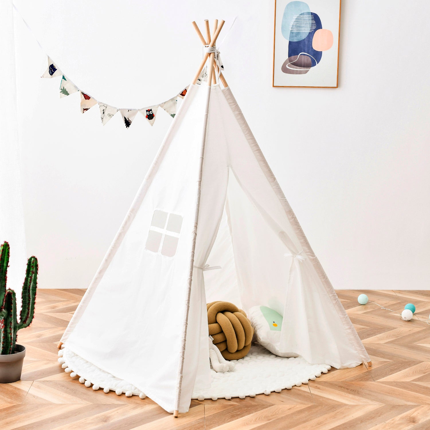 Kids Tent Natural Cotton Canvas Stable Framework