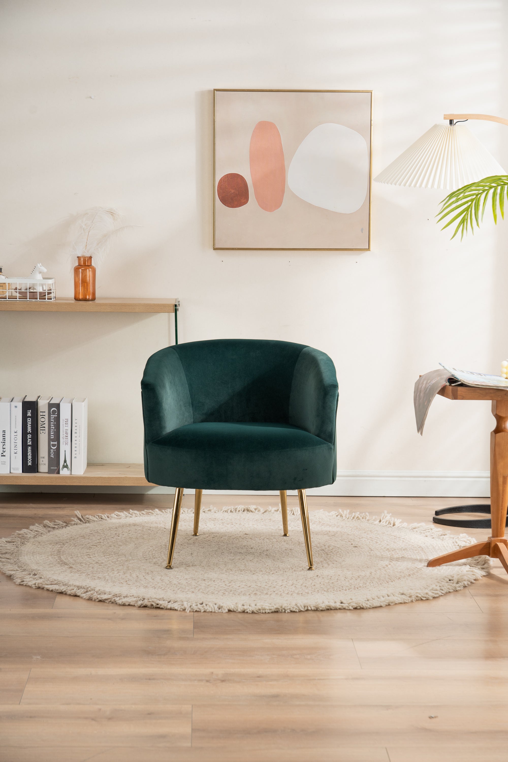 Velvet Armchair Accent Chair (Green)
