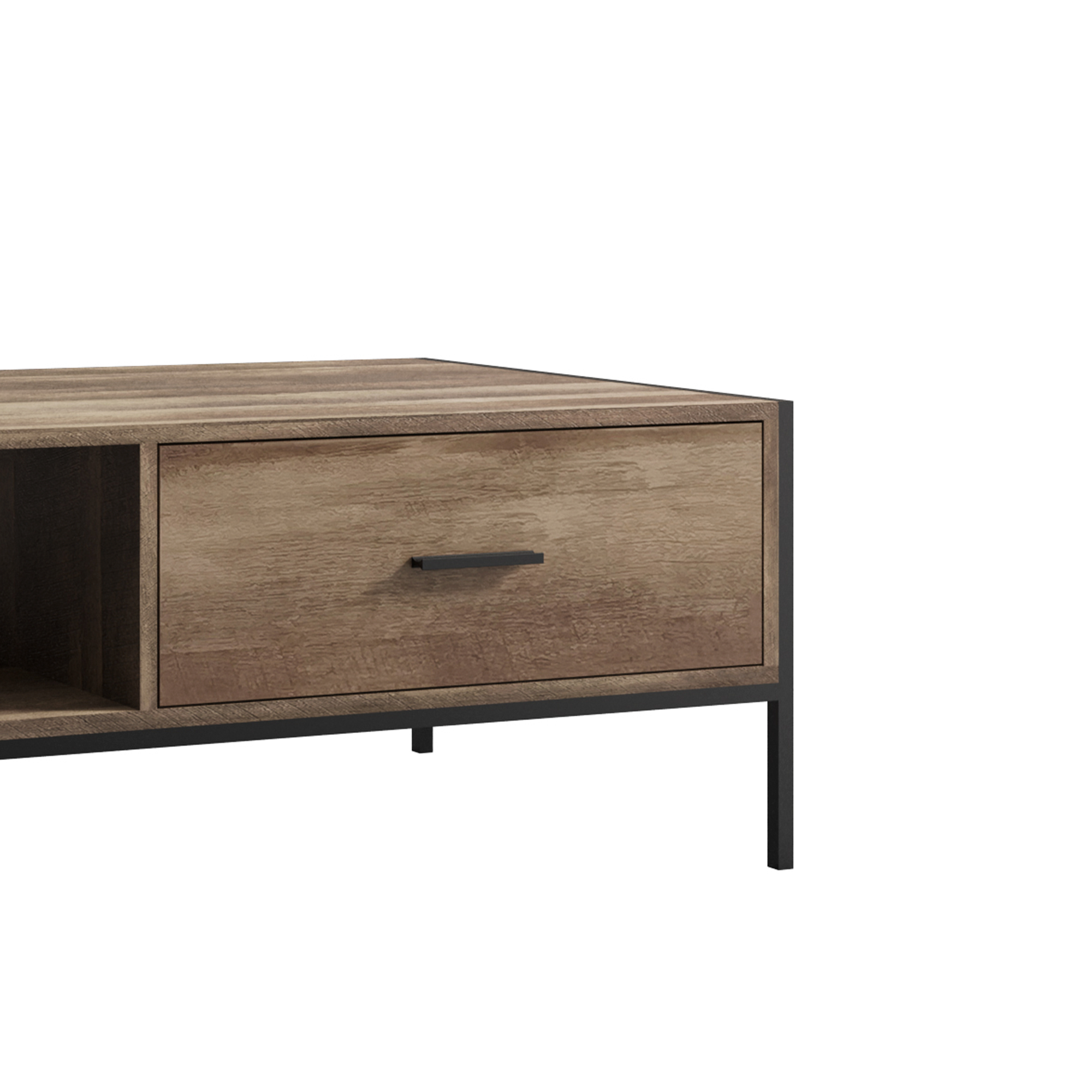 Modern Coffee Table With Drawers And Storage Shelves