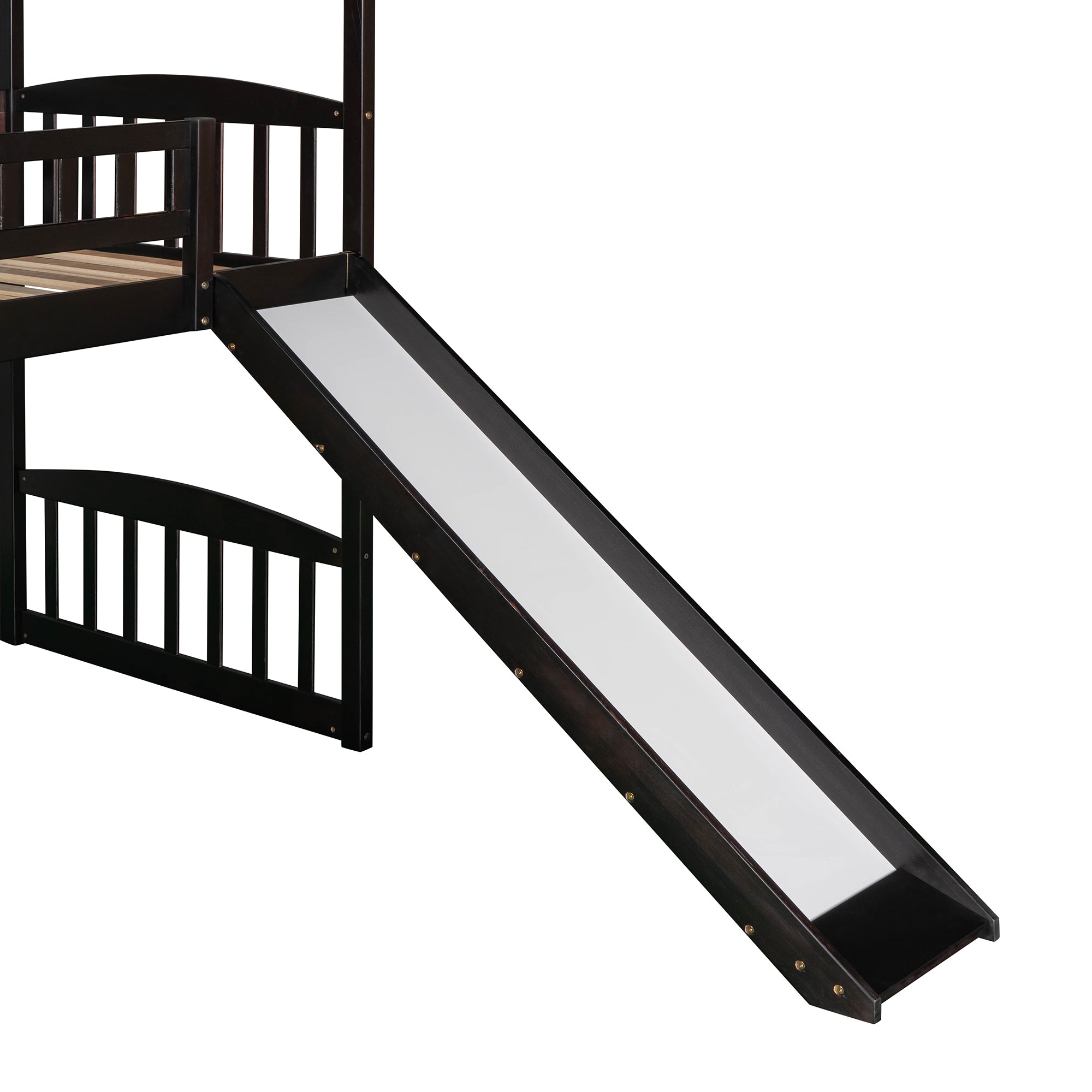 Twin Loft Bed with Slide (Espresso)