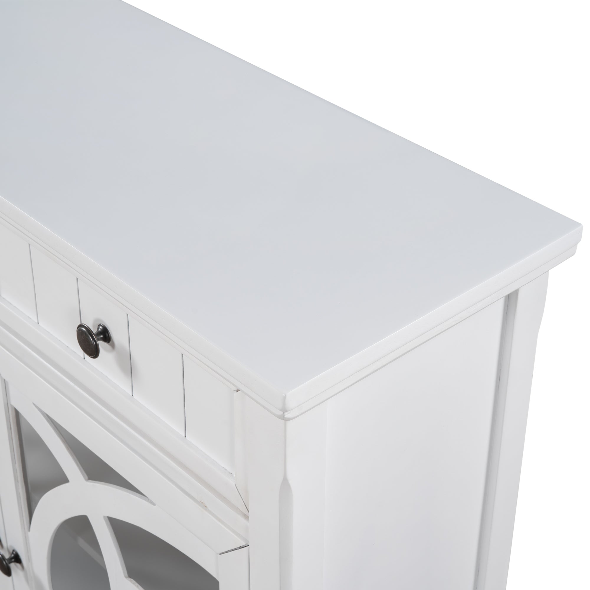 Accent Storage Cabinet Wooden Cabinet with Adjustable Shelf (White)