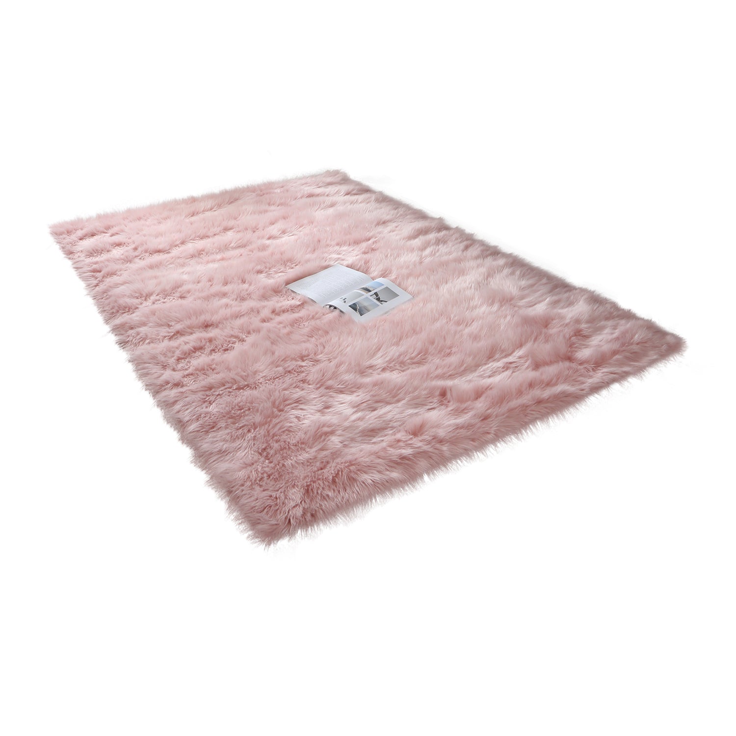 5' x 2.96' Cozy Collection Ultra Soft Fluffy Faux Fur Sheepskin Area Rug (Pink)