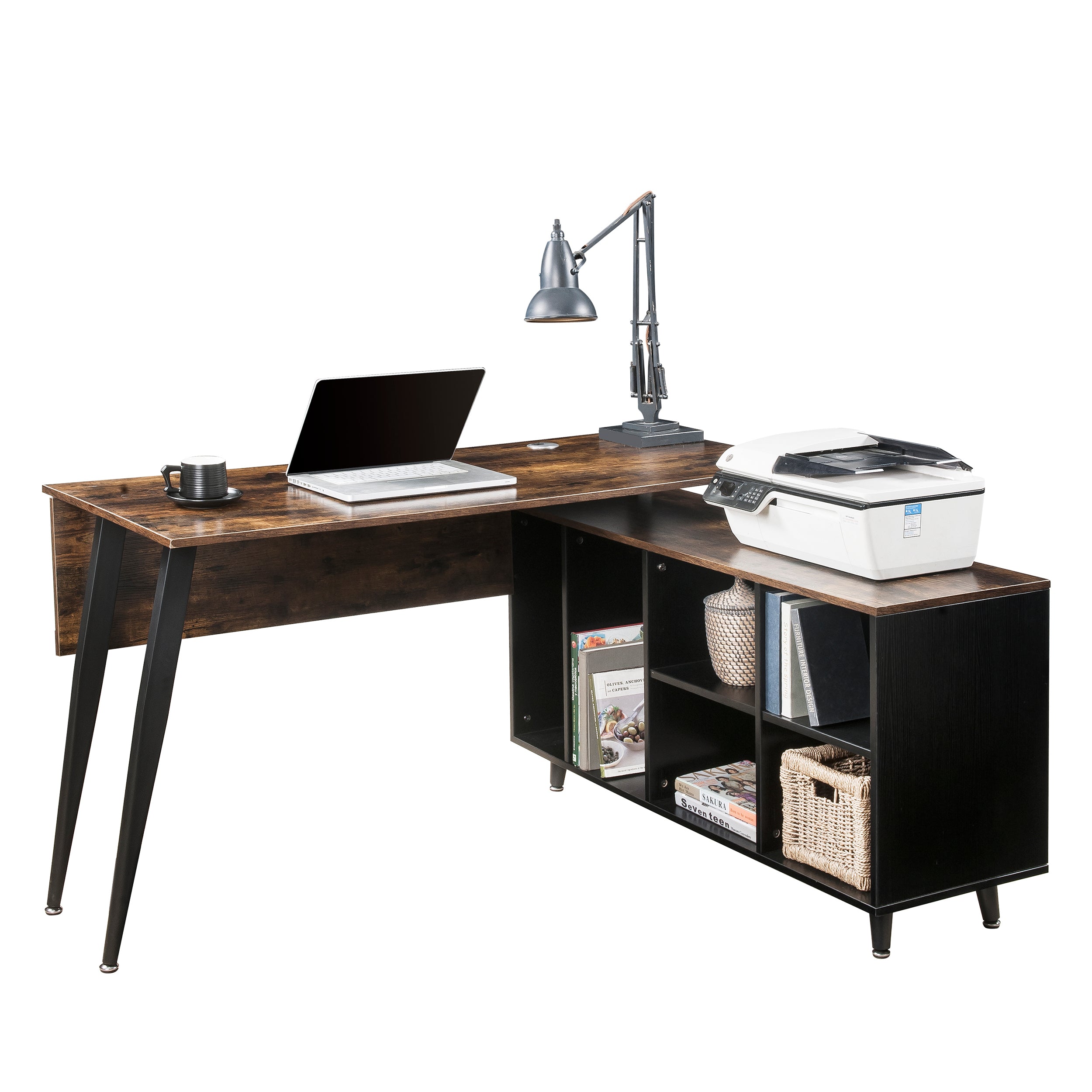 L Shape Computer Desk (Brown)