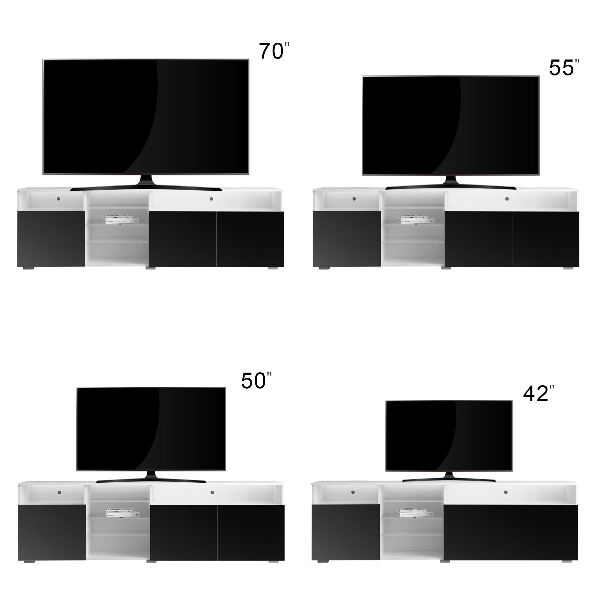 Modern TV Stand LED (White/Black)