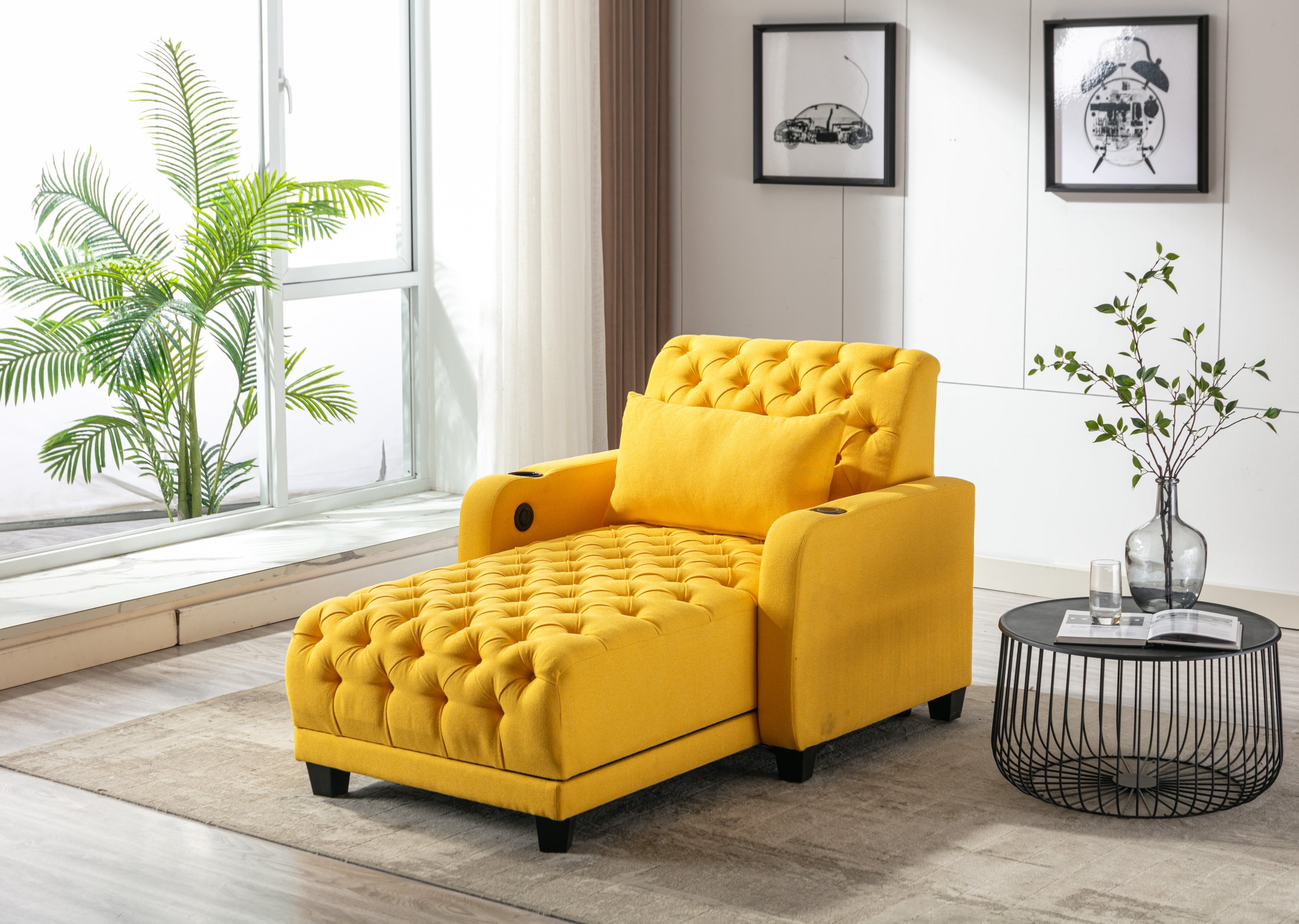 COOLMORE  Living Room Leisure Sofa /Barry sofa (Yellow)