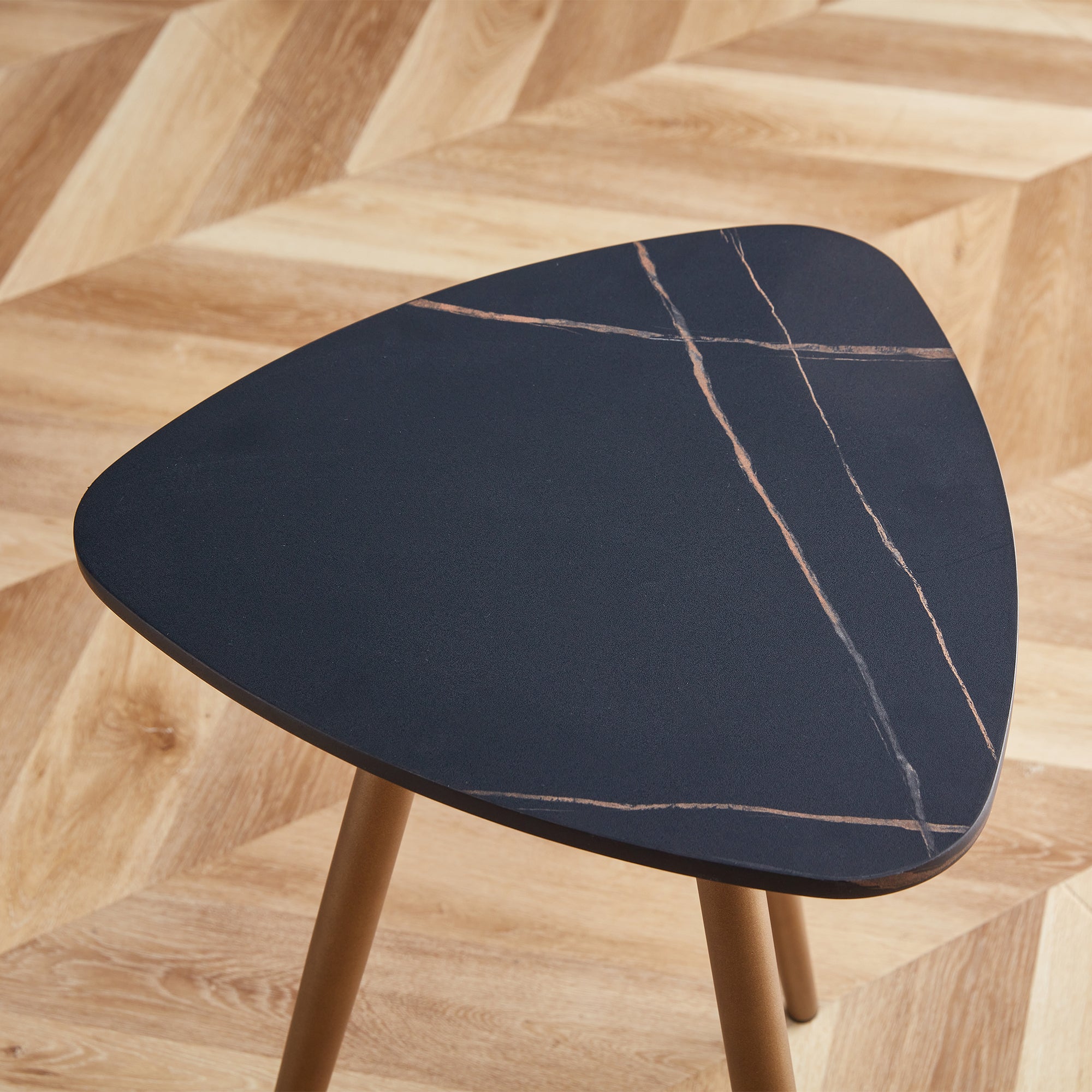 Modern Minimalist Faux Marble side Table (Black)