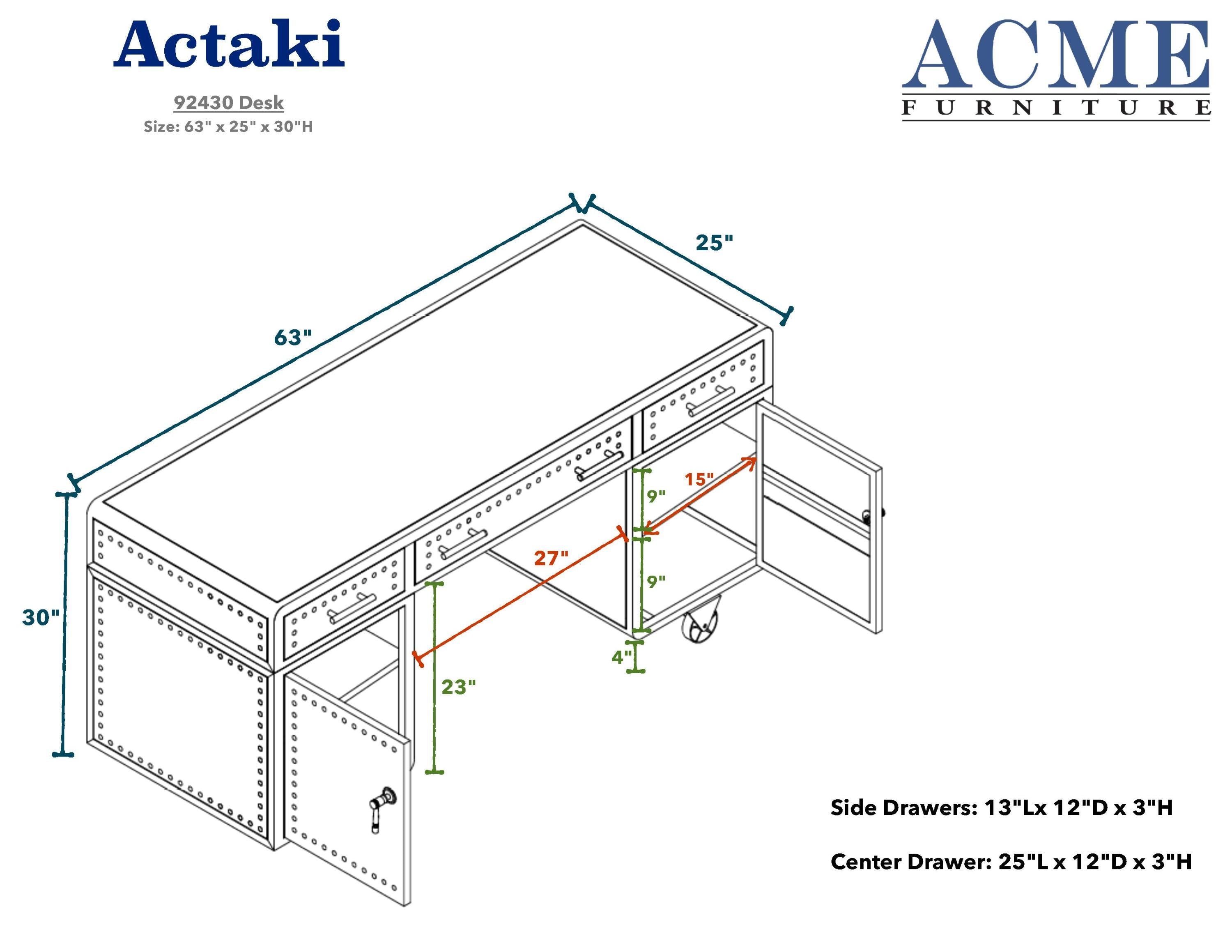 ACME Actaki Desk (Gray)
