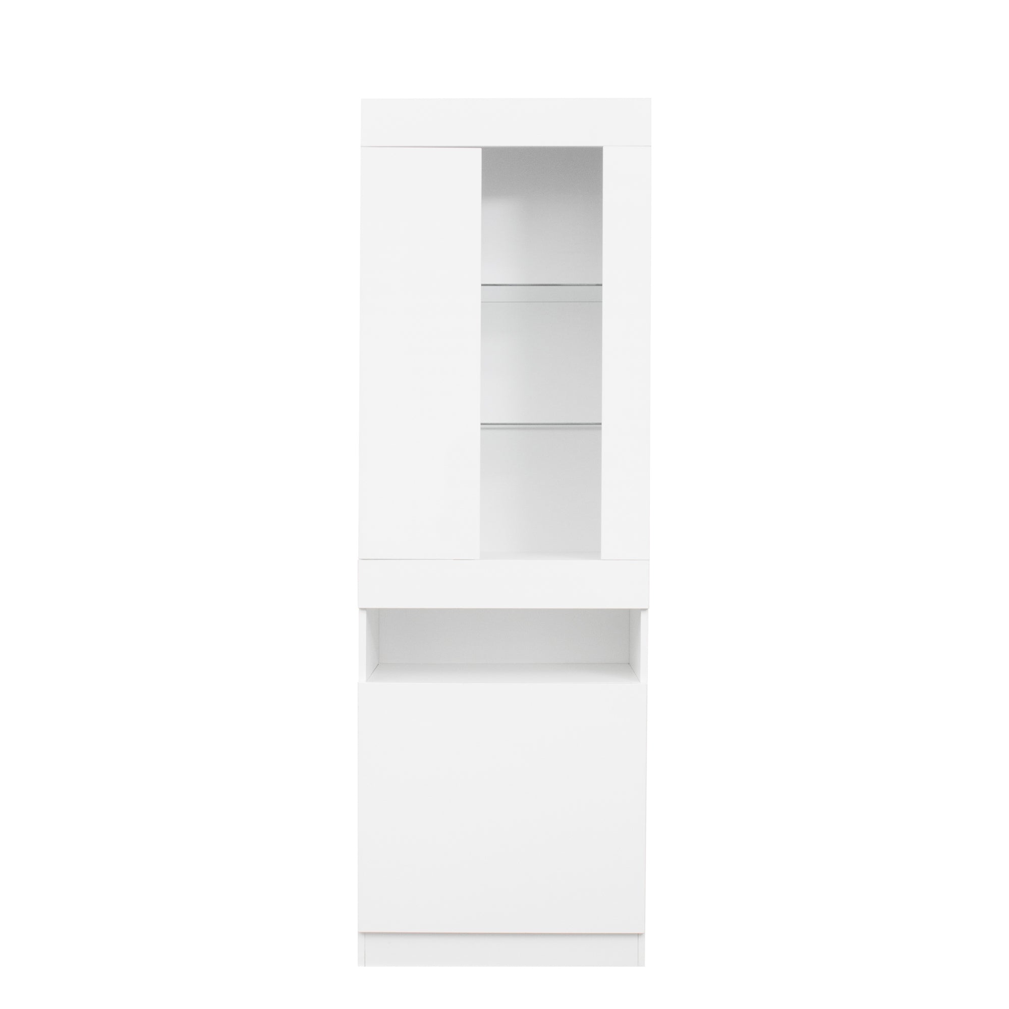 Side Cabinet with LED Light Stand (White)