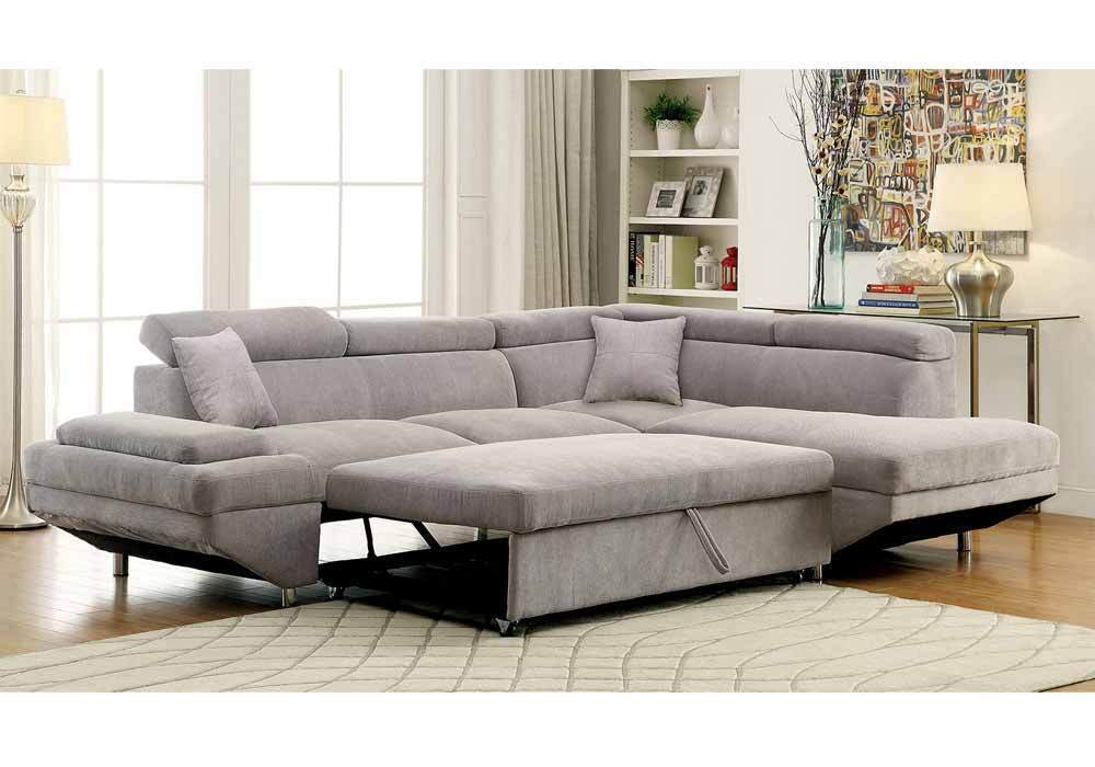 Sofa with Pull-Out Cushion (Gray)