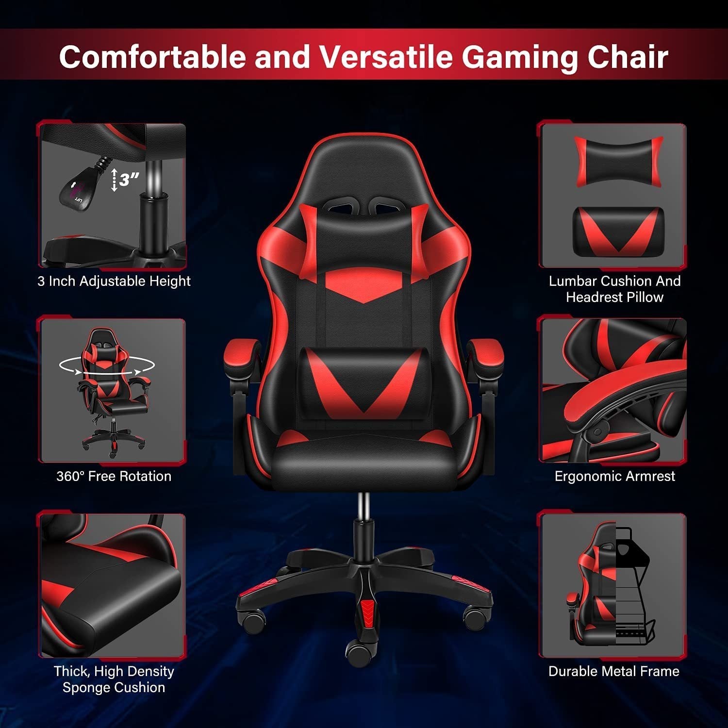 Ergonomic Video Game Chair (Black)
