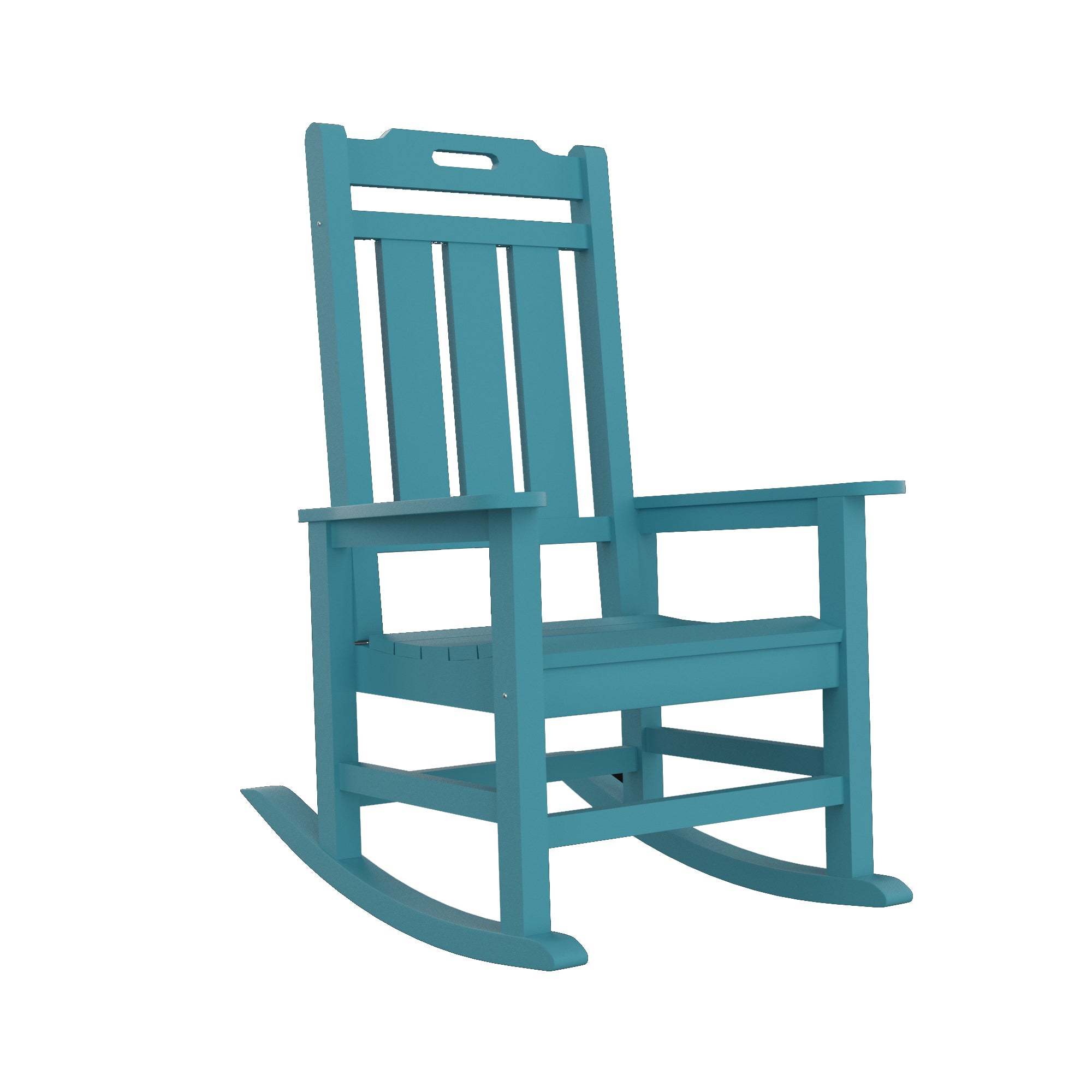 Presidential Rocking Chair HDPE Rocking Chair Fade Resistant Porch Rocking Chair (Blue)