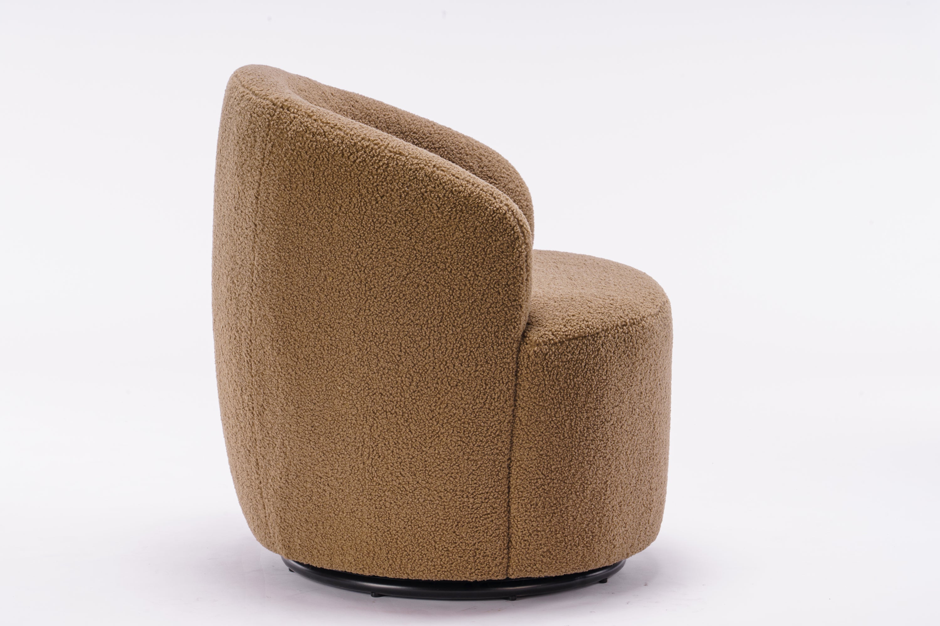 Teddy Fabric Swivel Armchair Bucket Chair (Chocolate)
