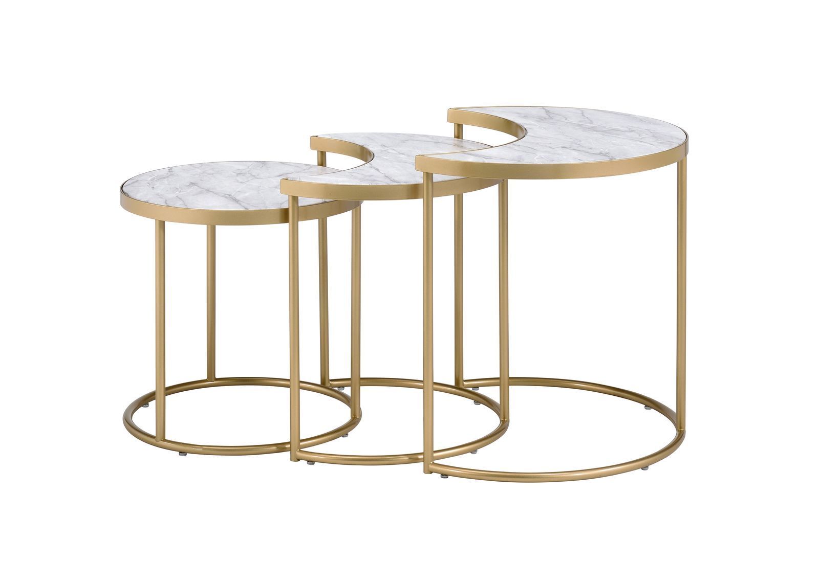 ACME Anpay 3Pc Pack Nesting Tables Faux Marble
