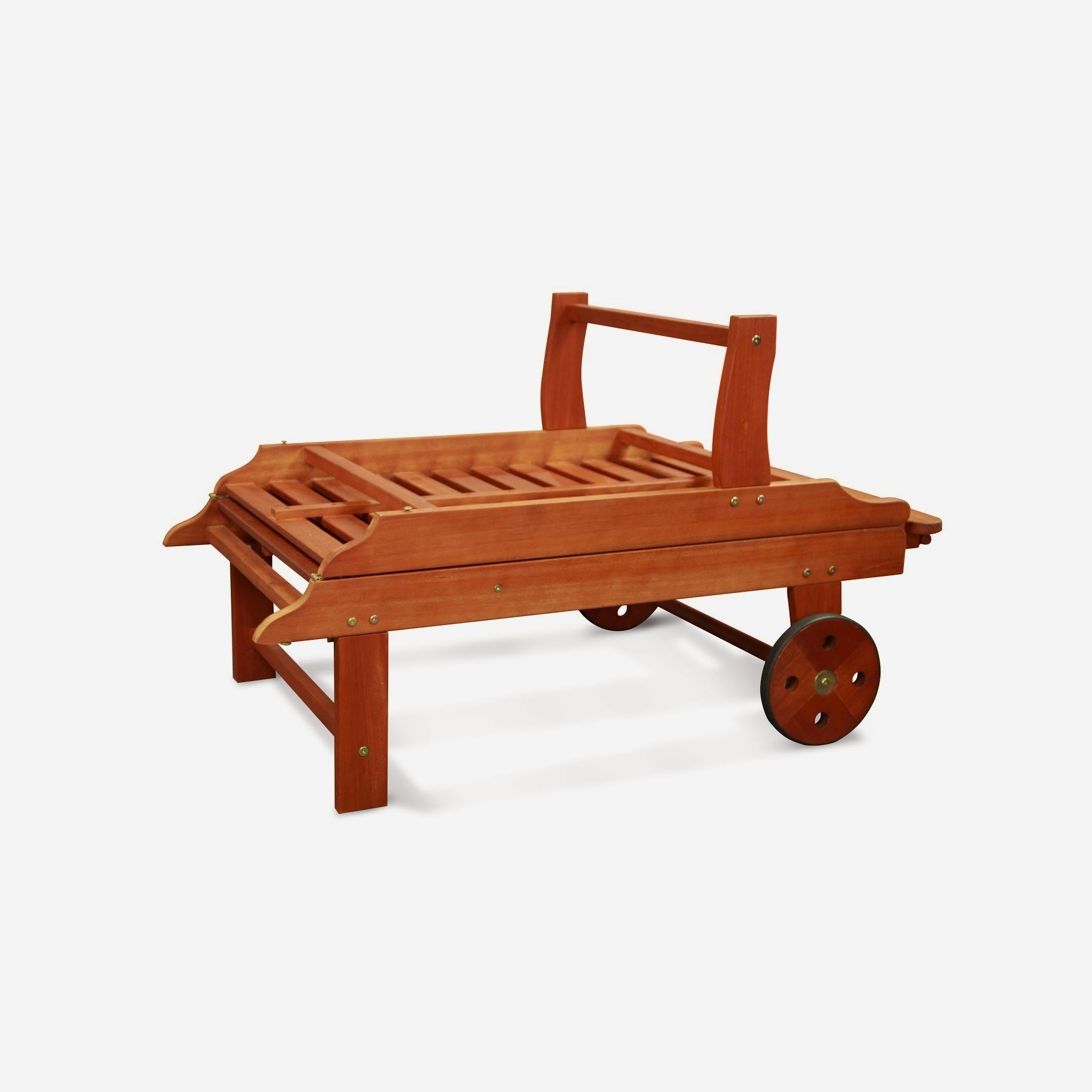 Malibu Outdoor Wood Folding Sunbathing Chaise Lounge