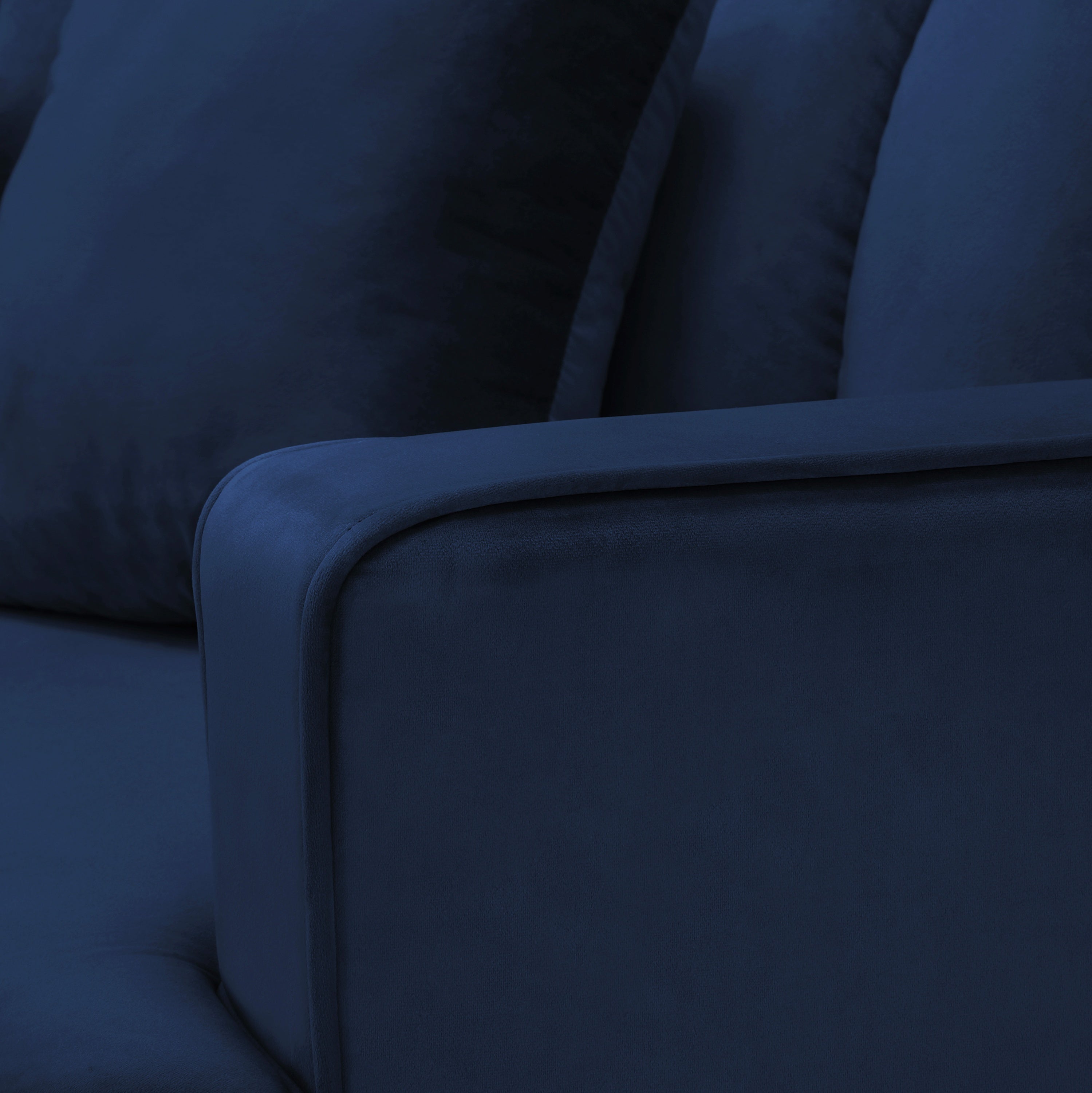 Curved Symmetrical Modular Sofa Navy Blue Velvet