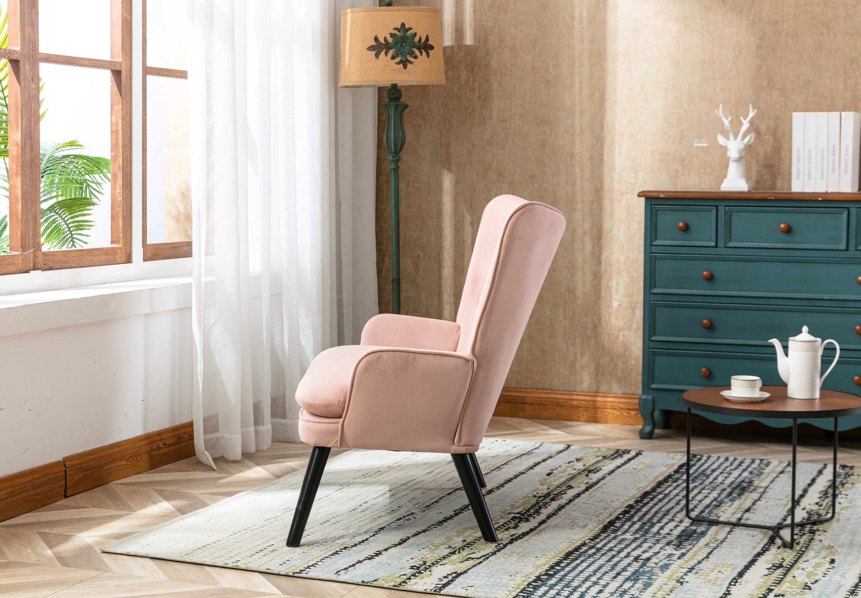 High Back Accent Chair (Pink)