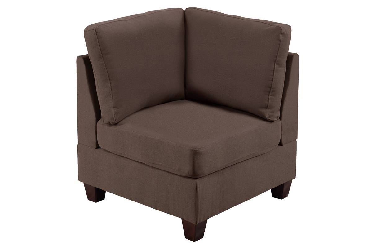 Sofa Set Armless Footrest and 4x Corner Sofa 6 Piece Black Coffee Linen