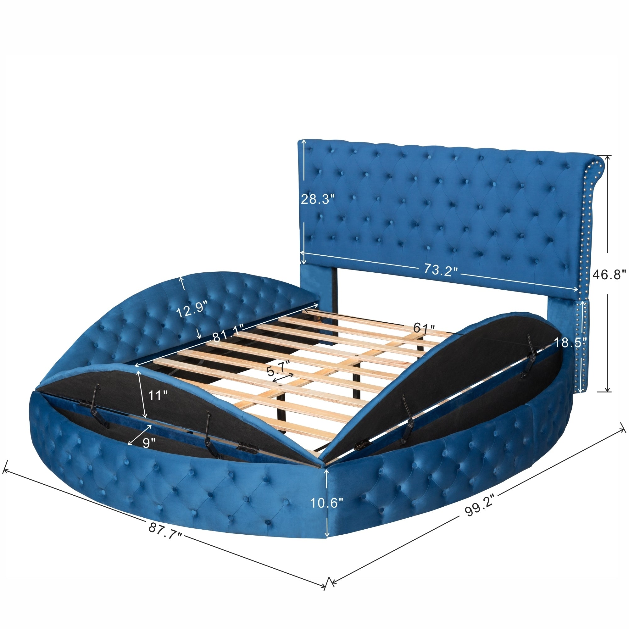 Queen Size Round Inner Bed (Blue)