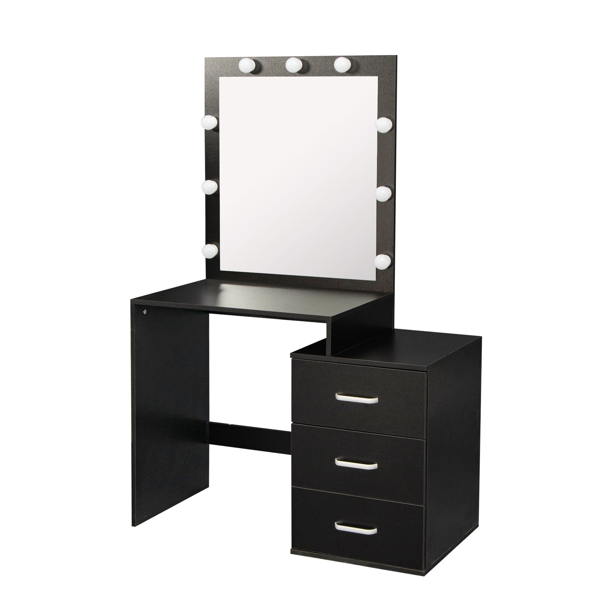 Dressing Table Modern Vanity Table Set with Large Light Mirror Adjustable Brightness