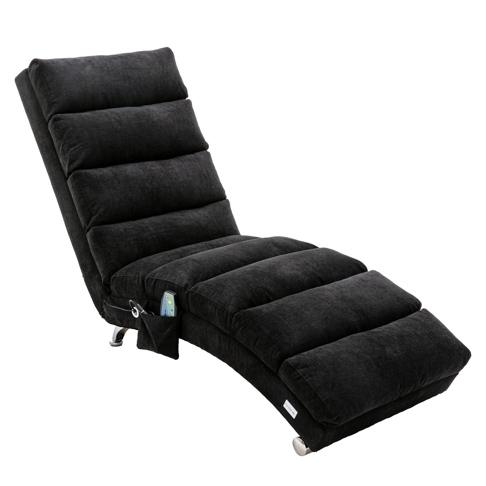 COOLMORE Linen Lounger Indoor Chair (Black)