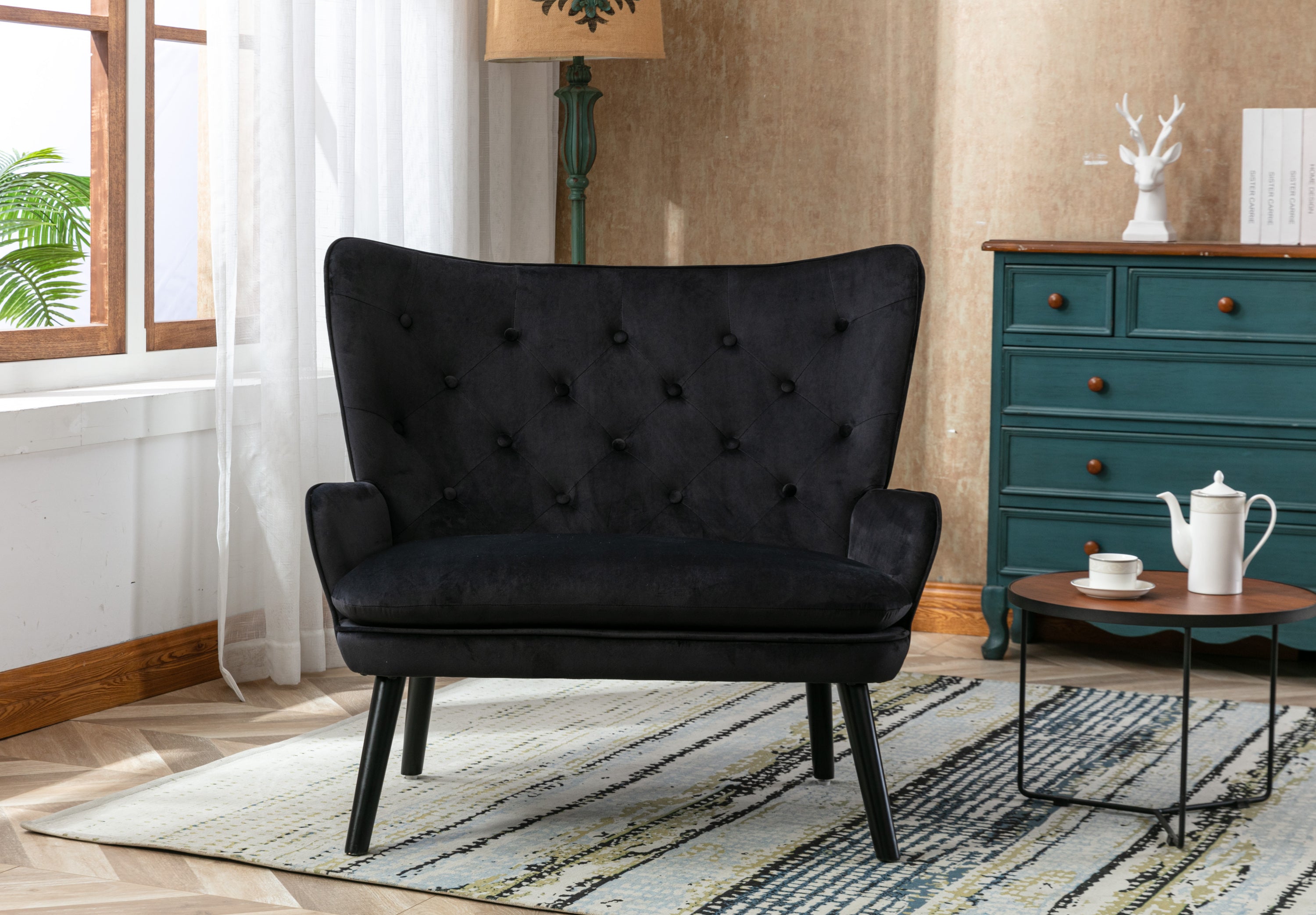 High Back Accent Chair (Black)