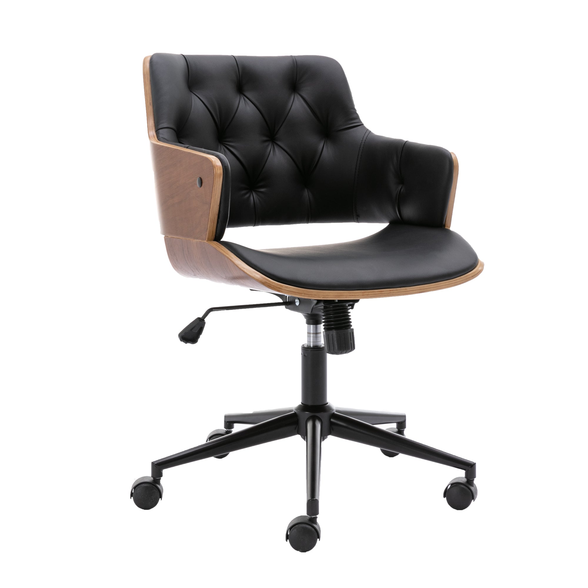Hengming Curved Wood Adjustable Office Chair (Black)