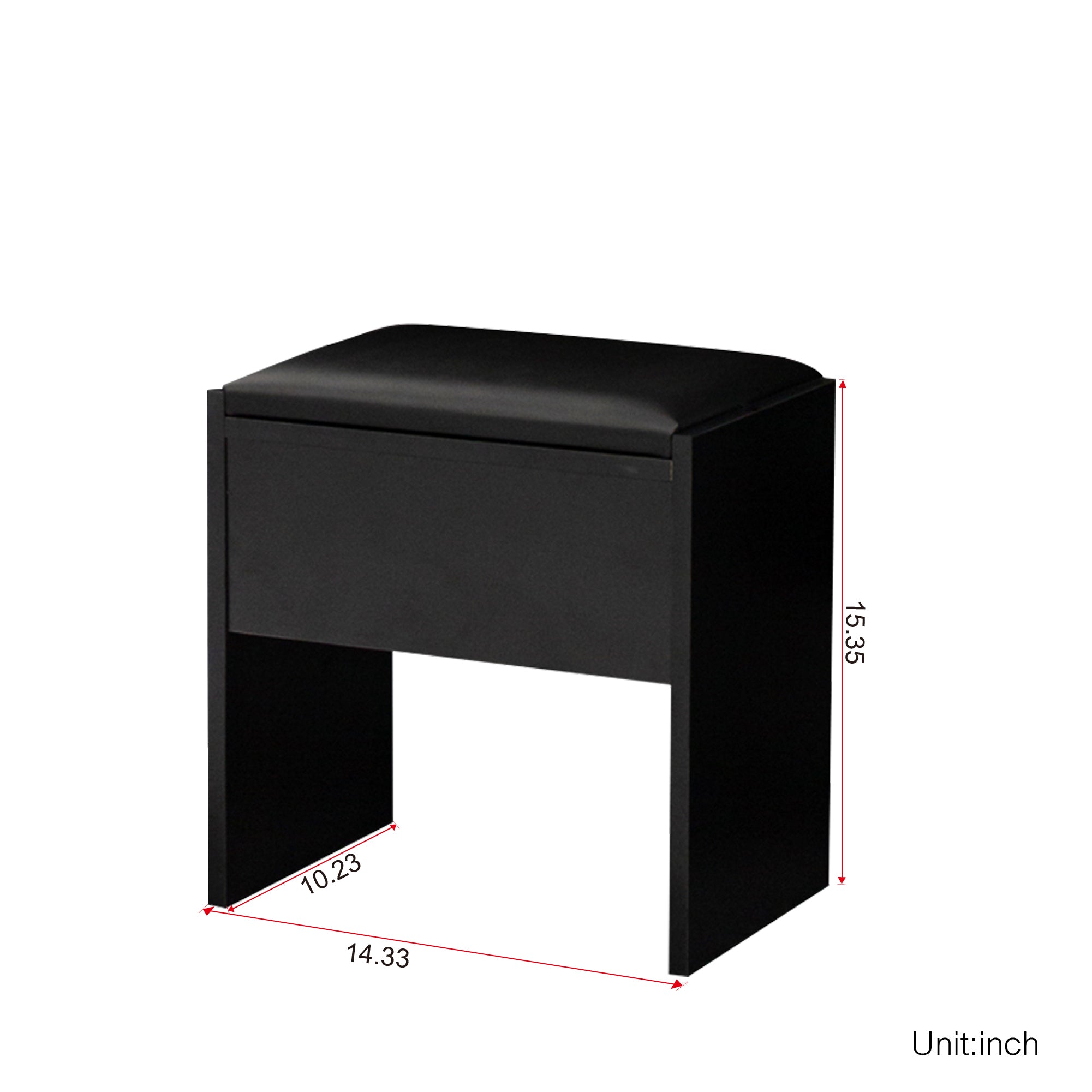 Dressing table with 1 Drawers, 1 cabinet (Black)