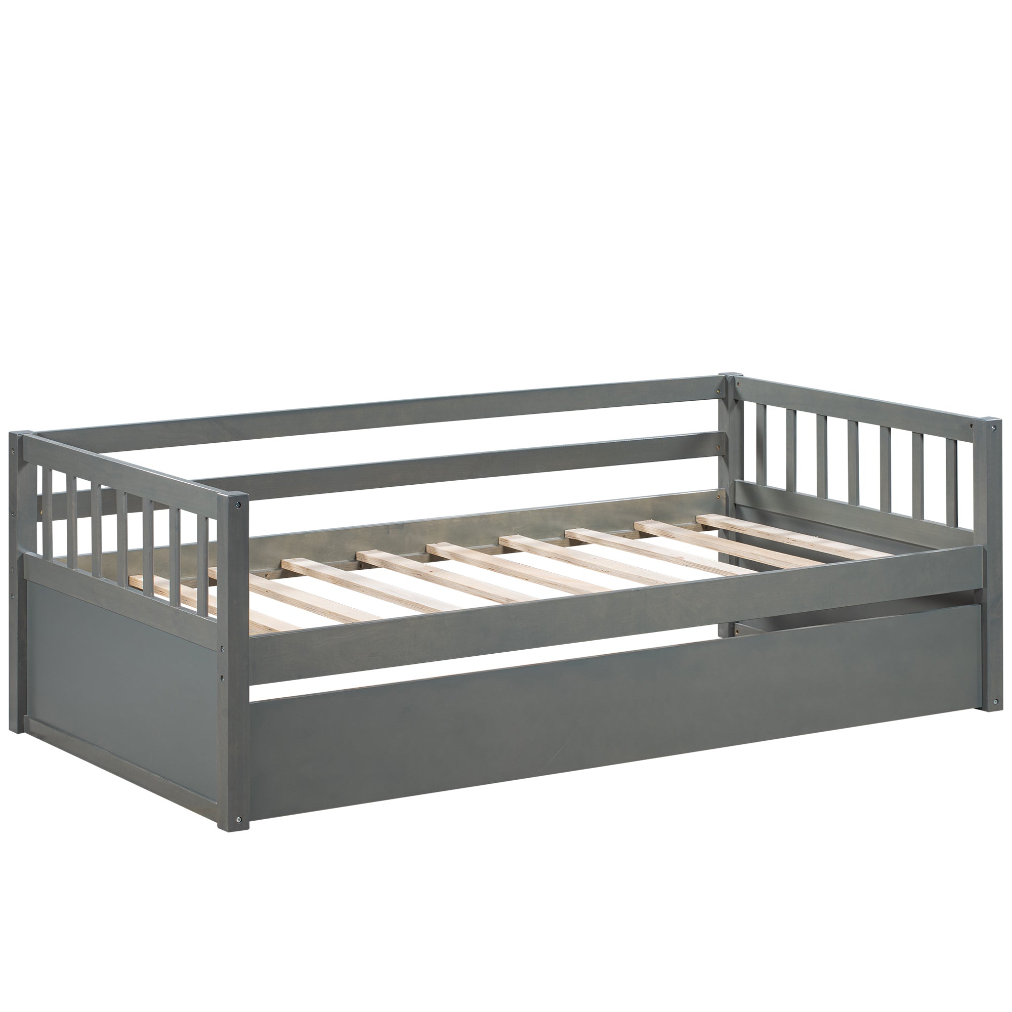 Twin Size Daybed with Inseparable 2 Drawers (Gray)
