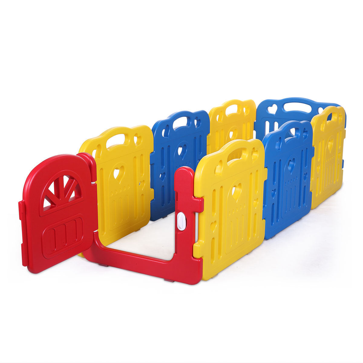 8-Panel Baby Fence, Toddlers Playpen with Safety Lock