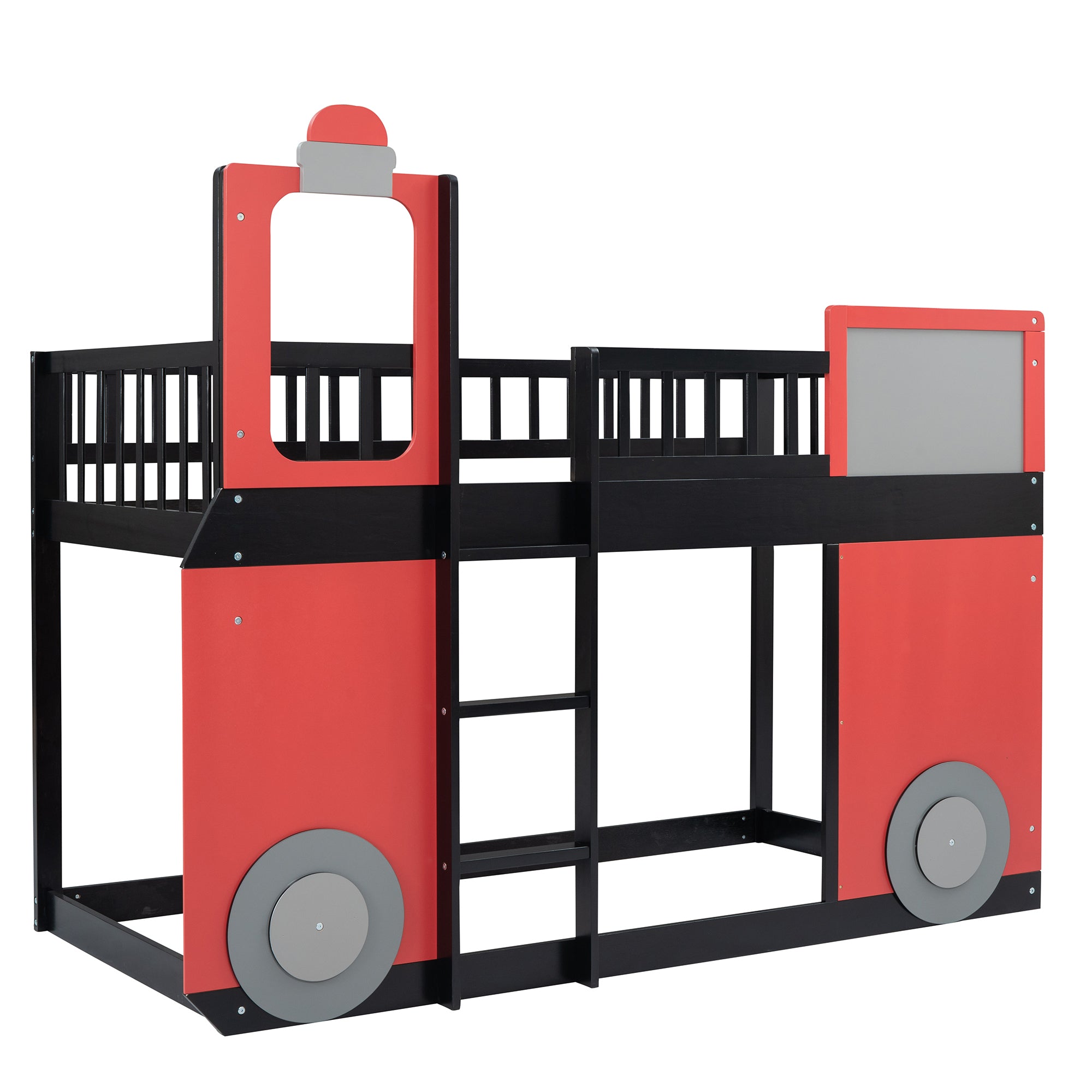 Train Shape Design Twin size Loft Bed Wooden Bed (Red)