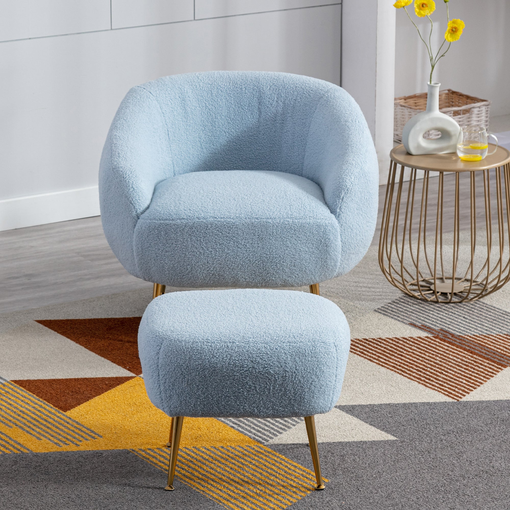 Oliver Modern Comfort Casual Accent Chair with Footrest