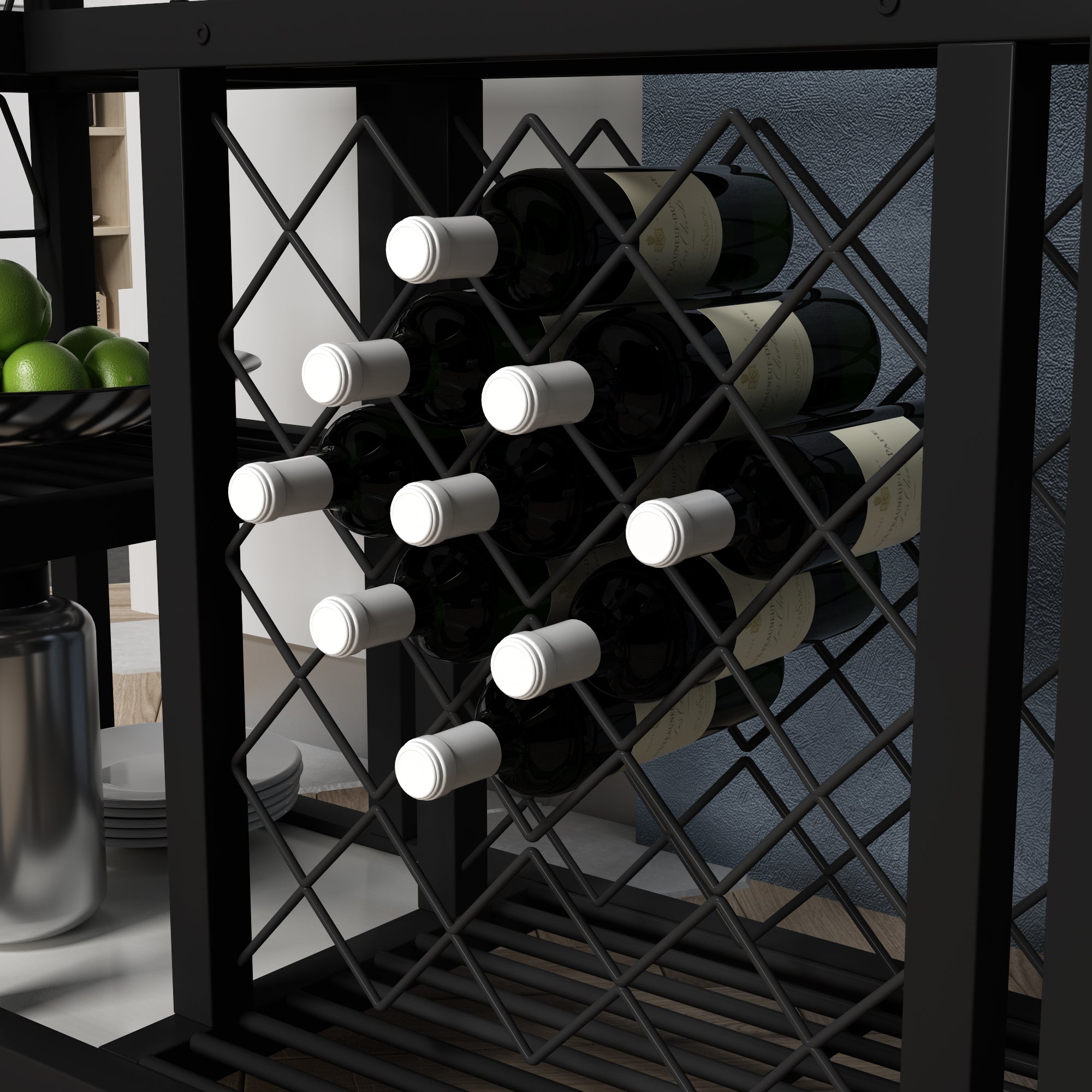 TOPMAX Glass Rack with Small Place for 21 Bottles