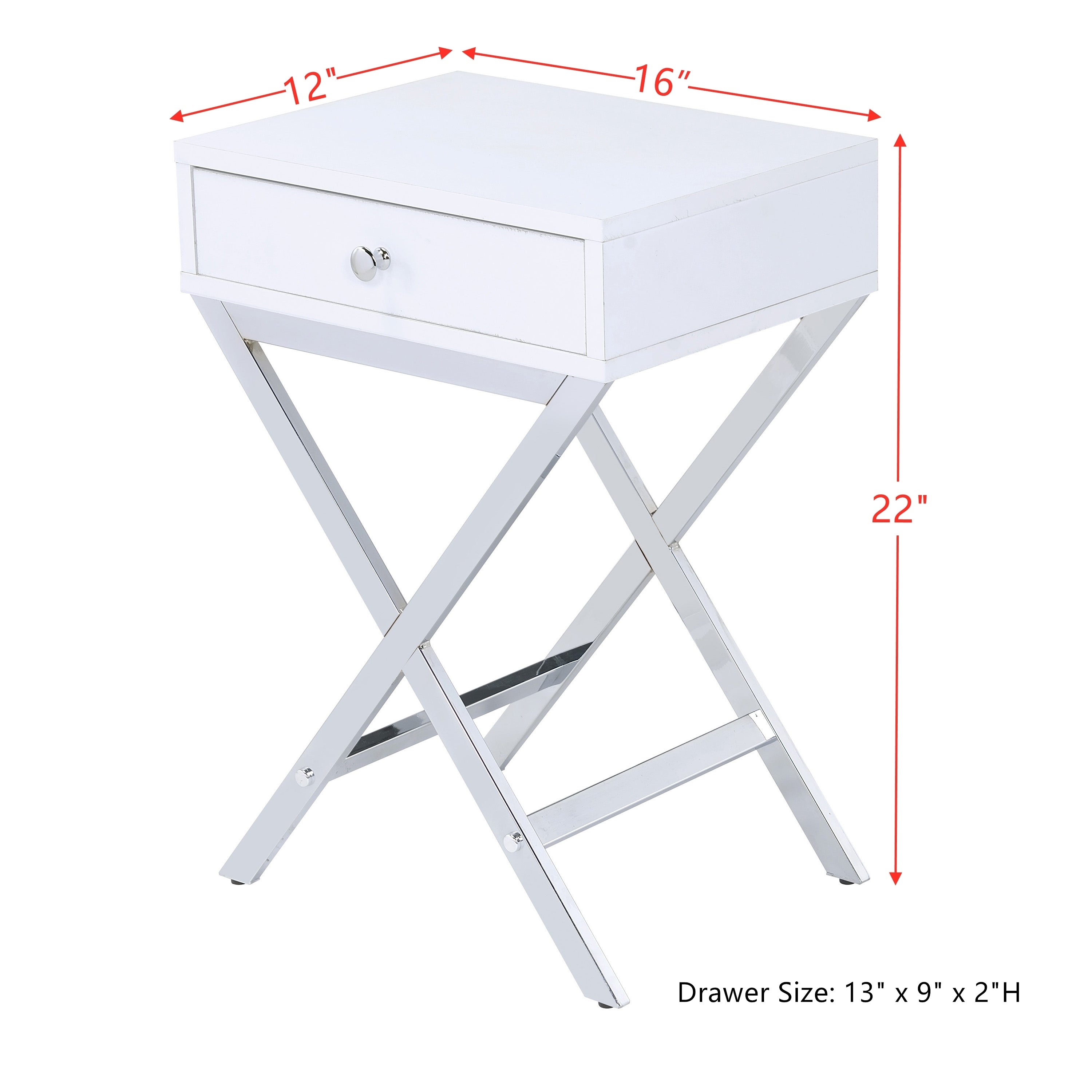 ACME Coleen Side Table (White)
