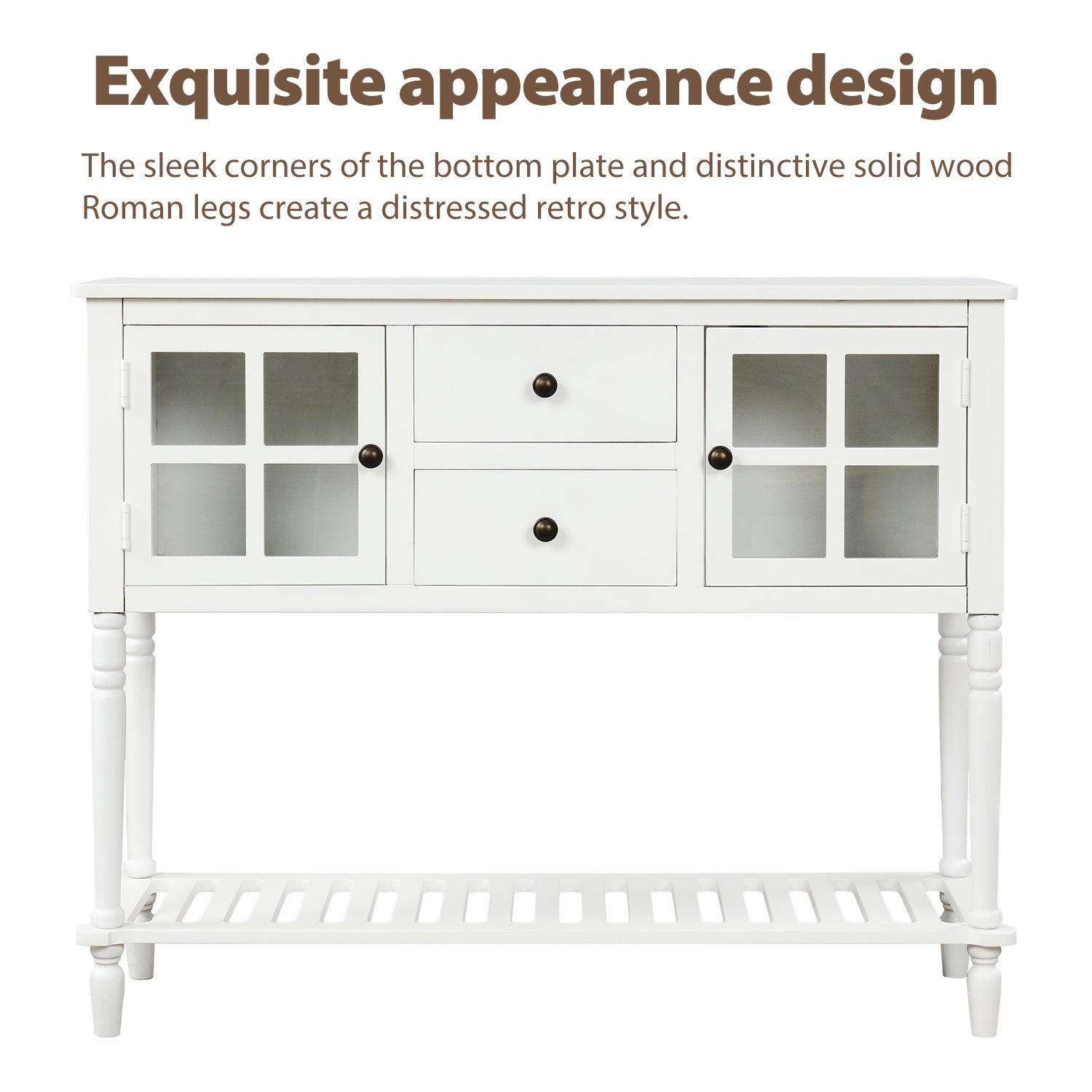 TREXM Sideboard Console Table (White)