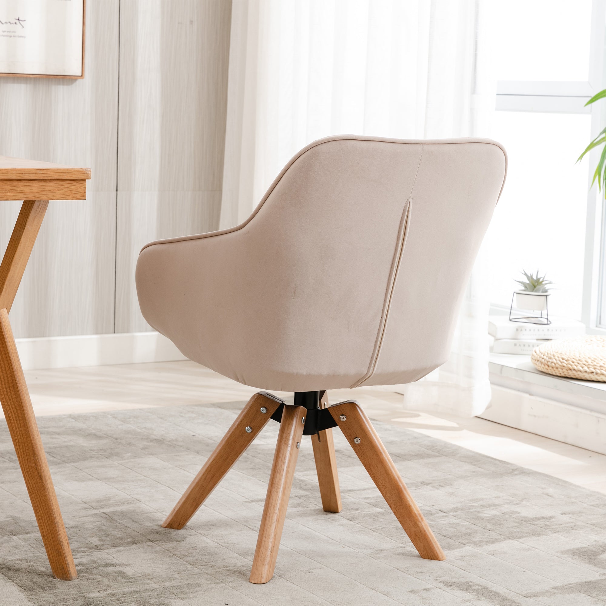 COOLMORE Solid Wood Home Office Chair