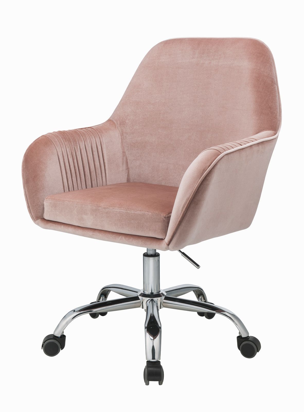 ACME Eimer Office Chair in Peach Velvet & Chrome